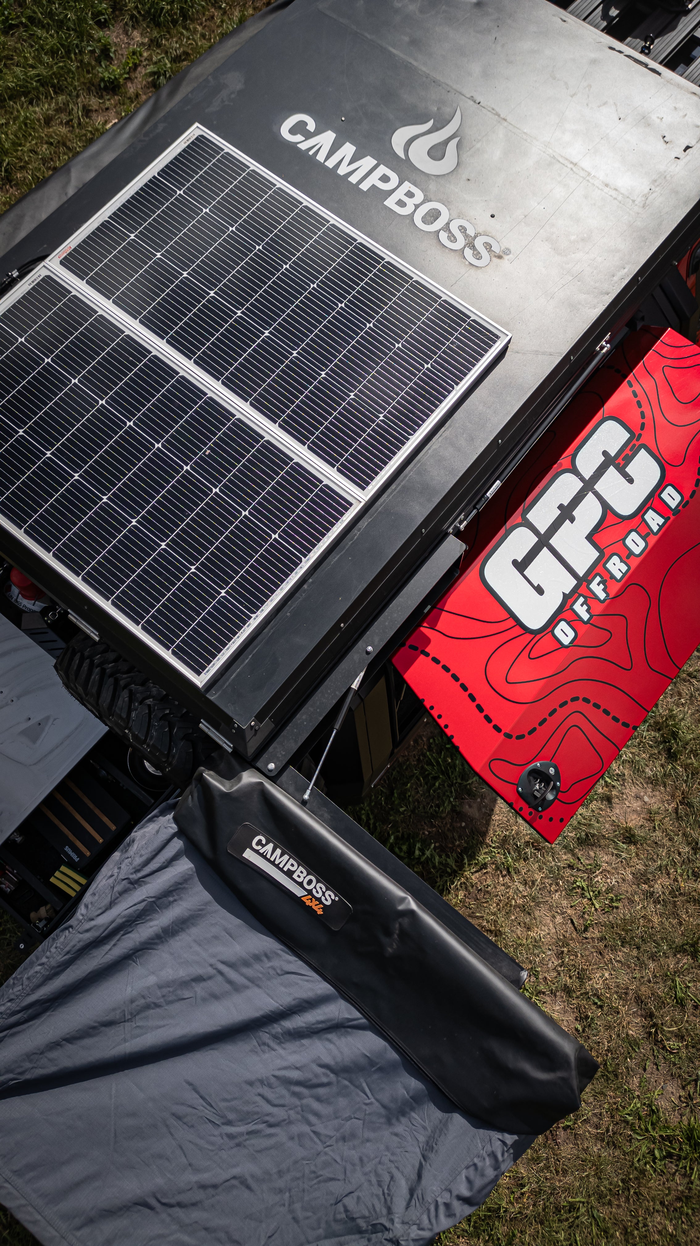 GPC 90Grad Duschzelt Scharnier - Gasdruck, Edelstahl, schwarz - GPC-Offroad