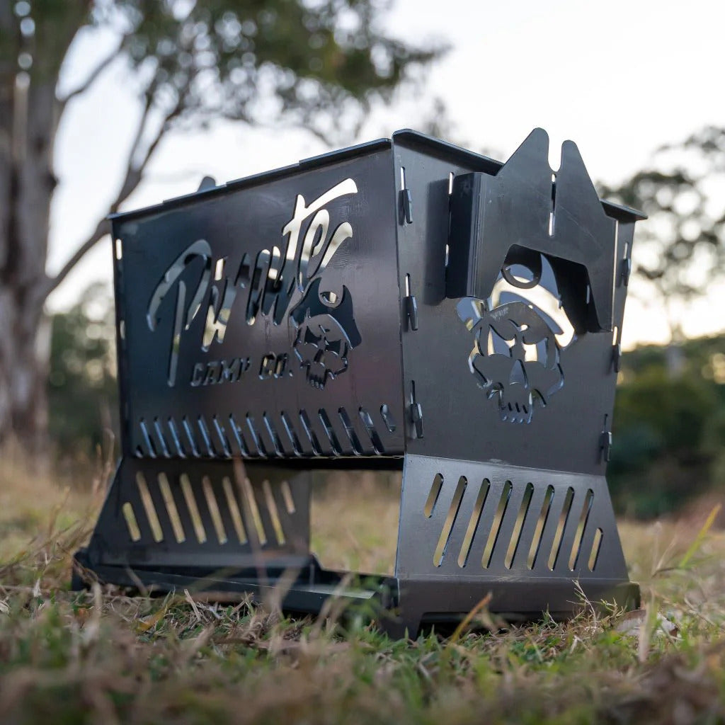 The ultimate foldable BBQ fire pit - Pirate CAMP CO. 