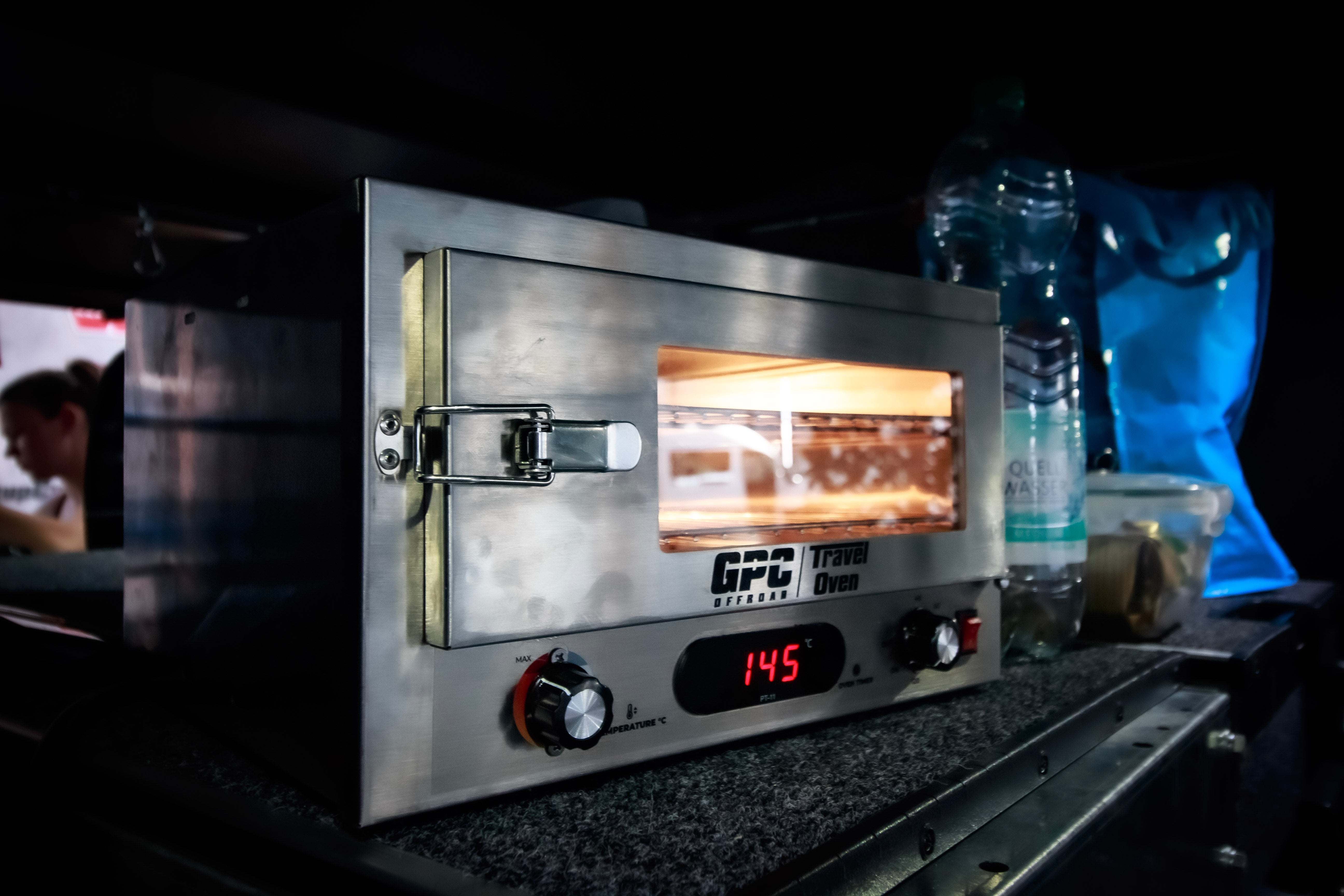 GPC Offroad - 12V Portable Travel Oven 130W  - Mit Glastür u. Thermometer