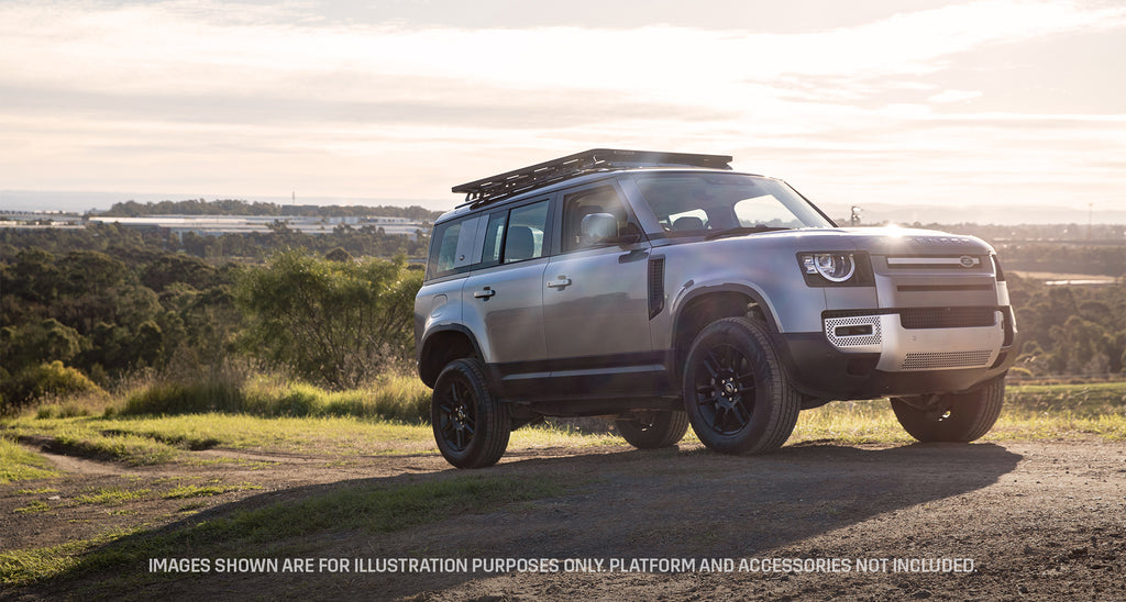 Land Rover New Defender ab 2020- (110; m. OEM Tracks) - Rhino Rack Pioneer 6 Plattform (1900x1240mm) inkl. Backbone