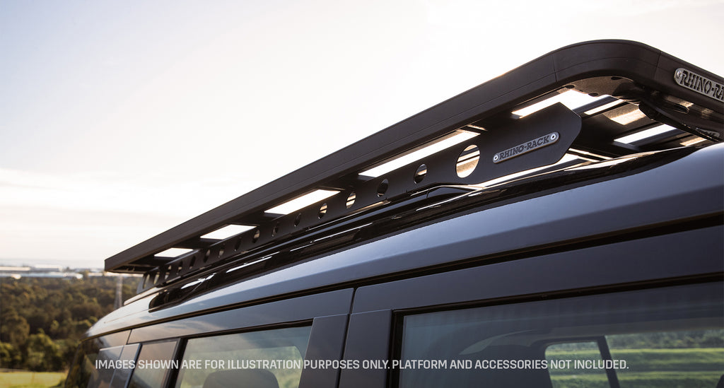 Land Rover New Defender ab 2020- (110; m. OEM Tracks) - Rhino Rack Pioneer 6 Plattform (1900x1240mm) inkl. Backbone