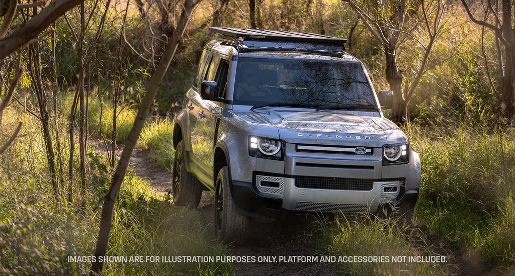 Land Rover New Defender ab 2020- (110; m. OEM Tracks) - Rhino Rack Pioneer 6 Plattform (1900x1240mm) inkl. Backbone