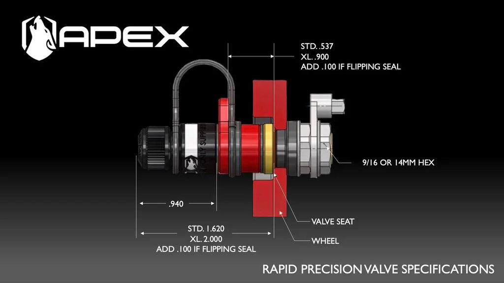 APEX - RPV extended - quick release tire valve extra length (incl. special tool)