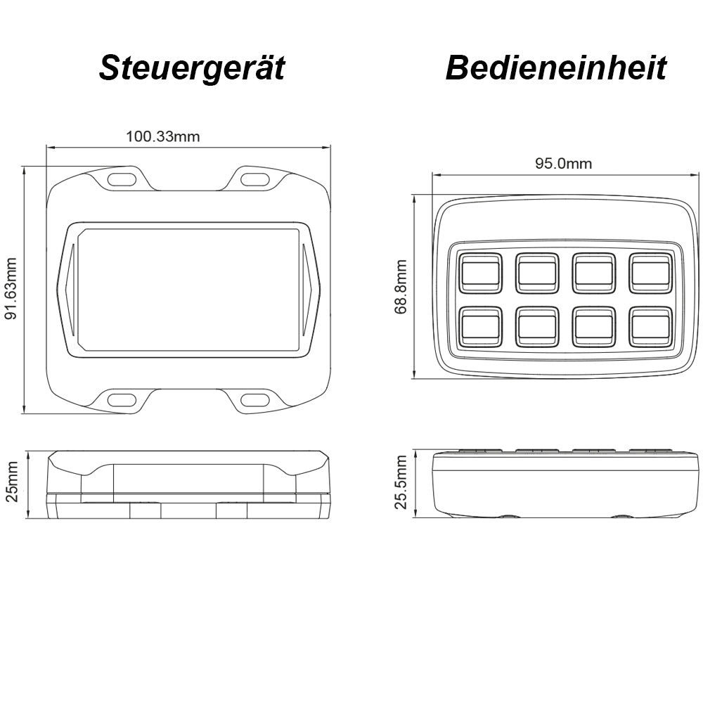 Universal Bedienpanel - B8-V2 inkl. Relaisstation (8 Schaltplätze) - GPC-Offroad