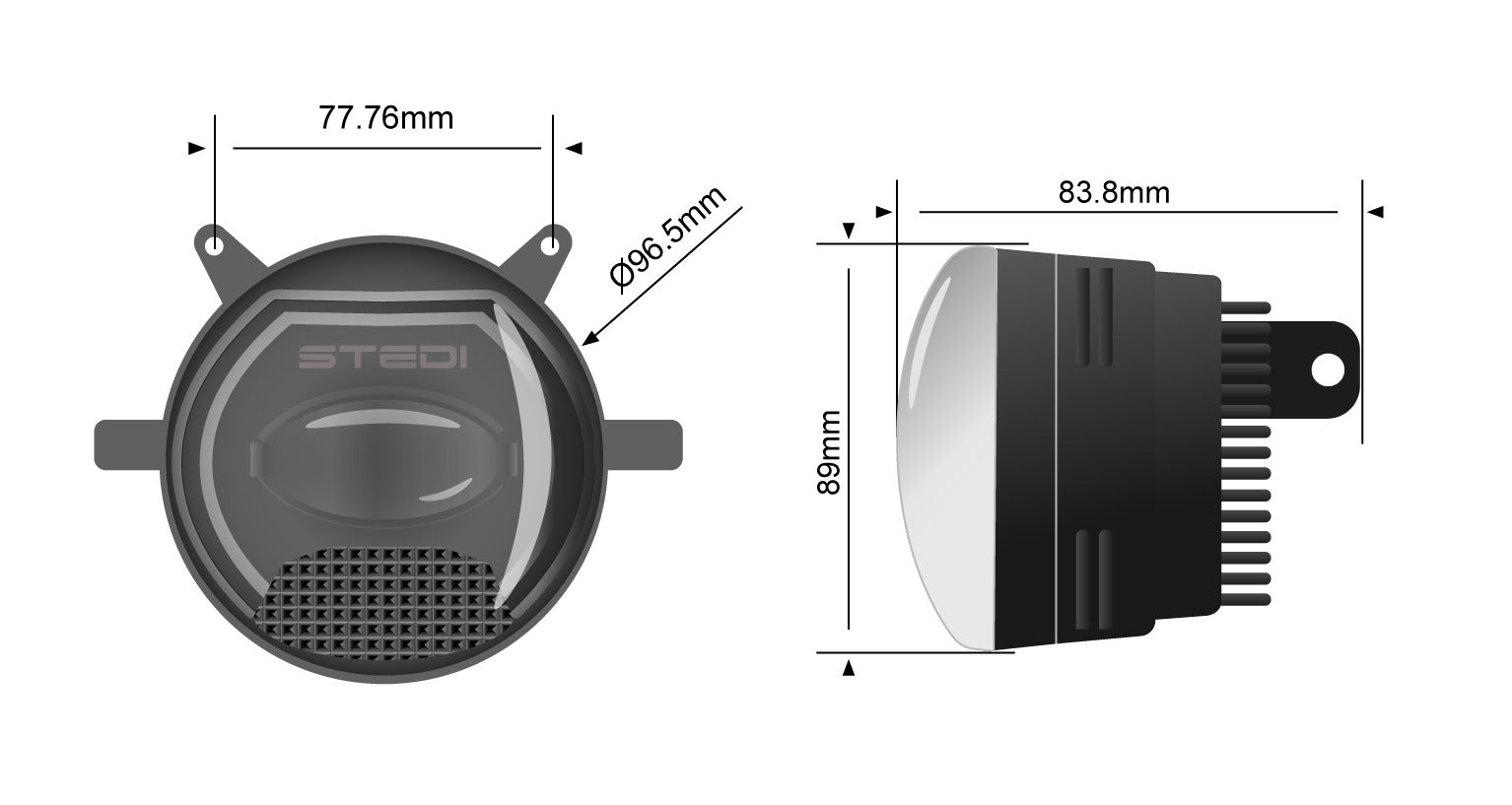 STEDI LED Nebelscheinwerfer mit Tagfahrlicht u. Blinker passend für ARB Deluxe Bull Bar