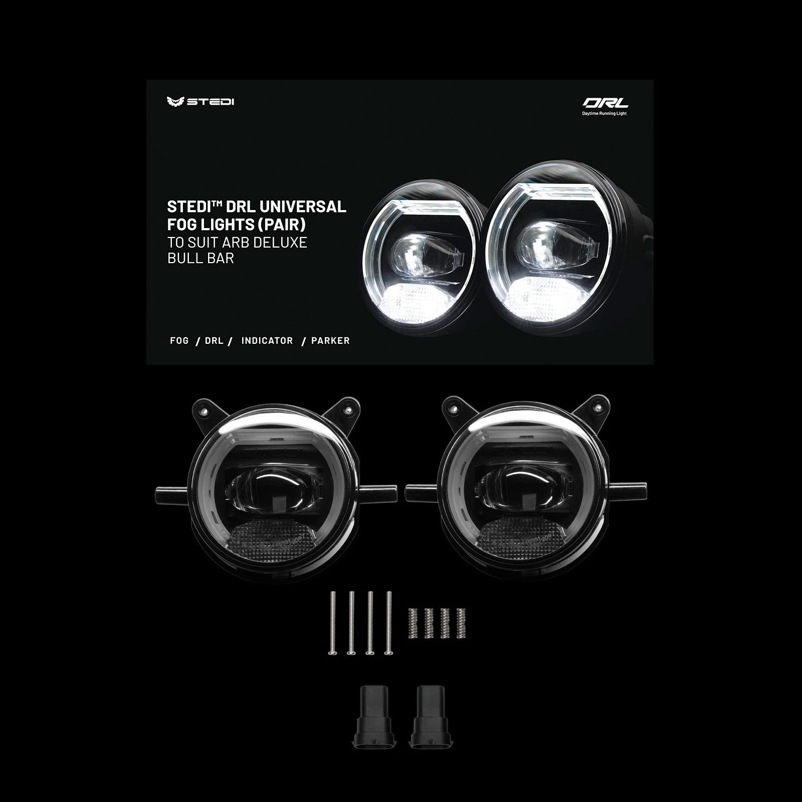 STEDI LED Nebelscheinwerfer mit Tagfahrlicht u. Blinker passend für ARB Deluxe Bull Bar