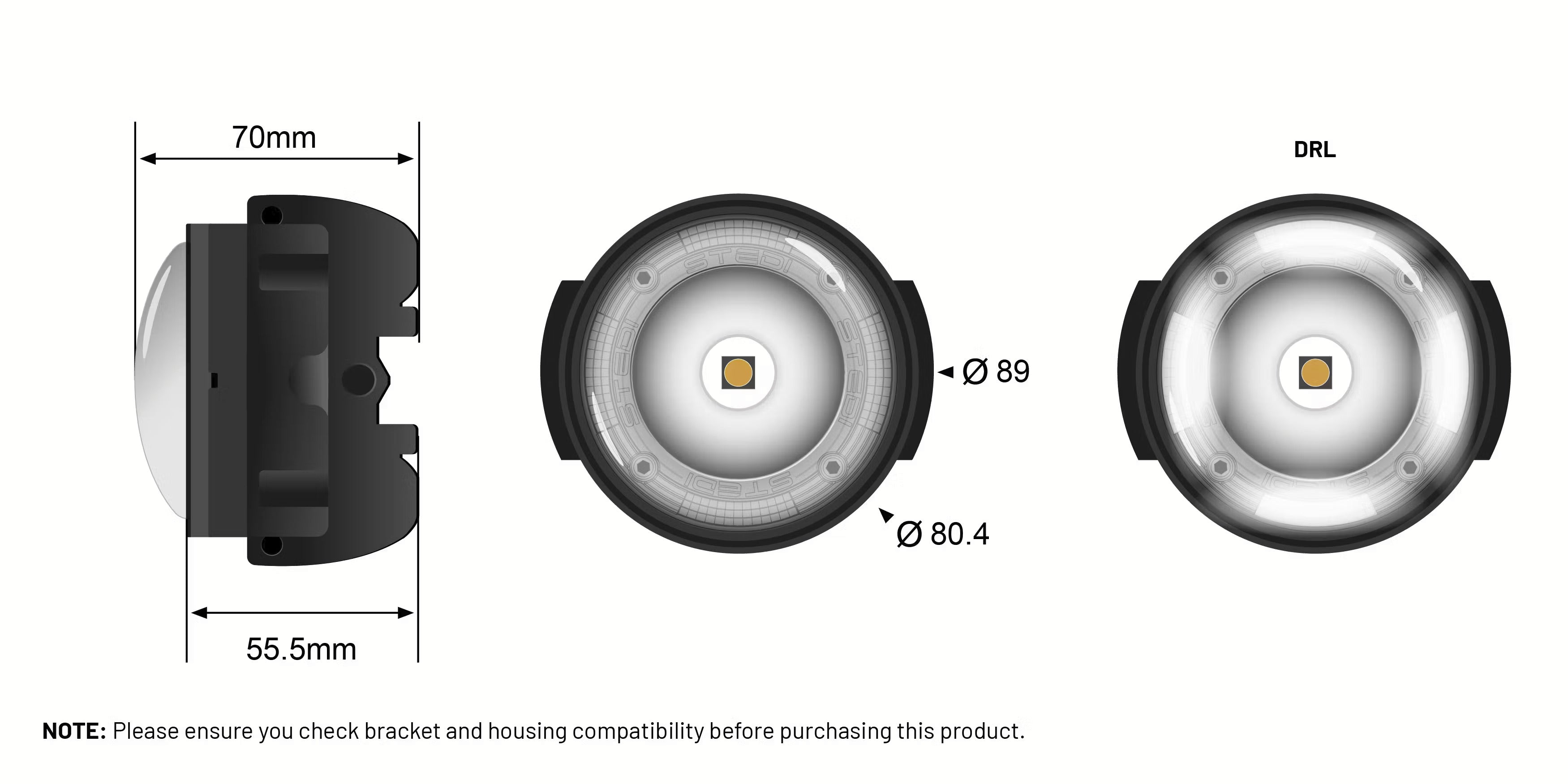 STEDI Boost Integrated Driving Light Nebelscheinwerfer - Type A