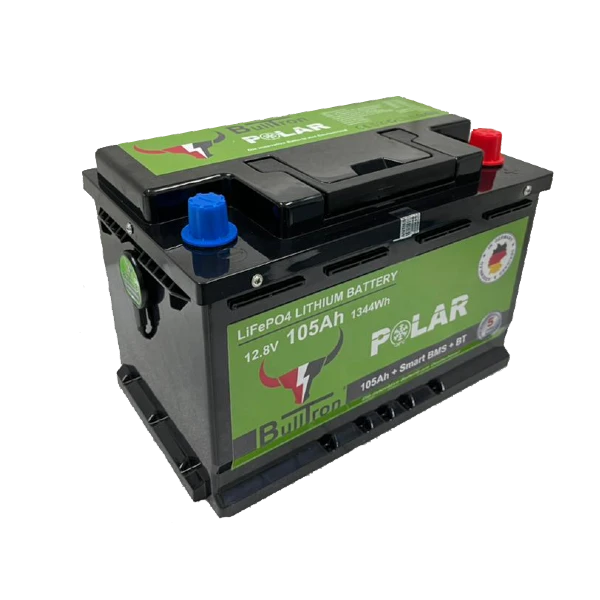 BullTron - 105Ah LiFePO4 12.8V Polar Batterie mit Smart BMS, Bluetooth App und 5A aktiv Balancer - GPC-Offroad