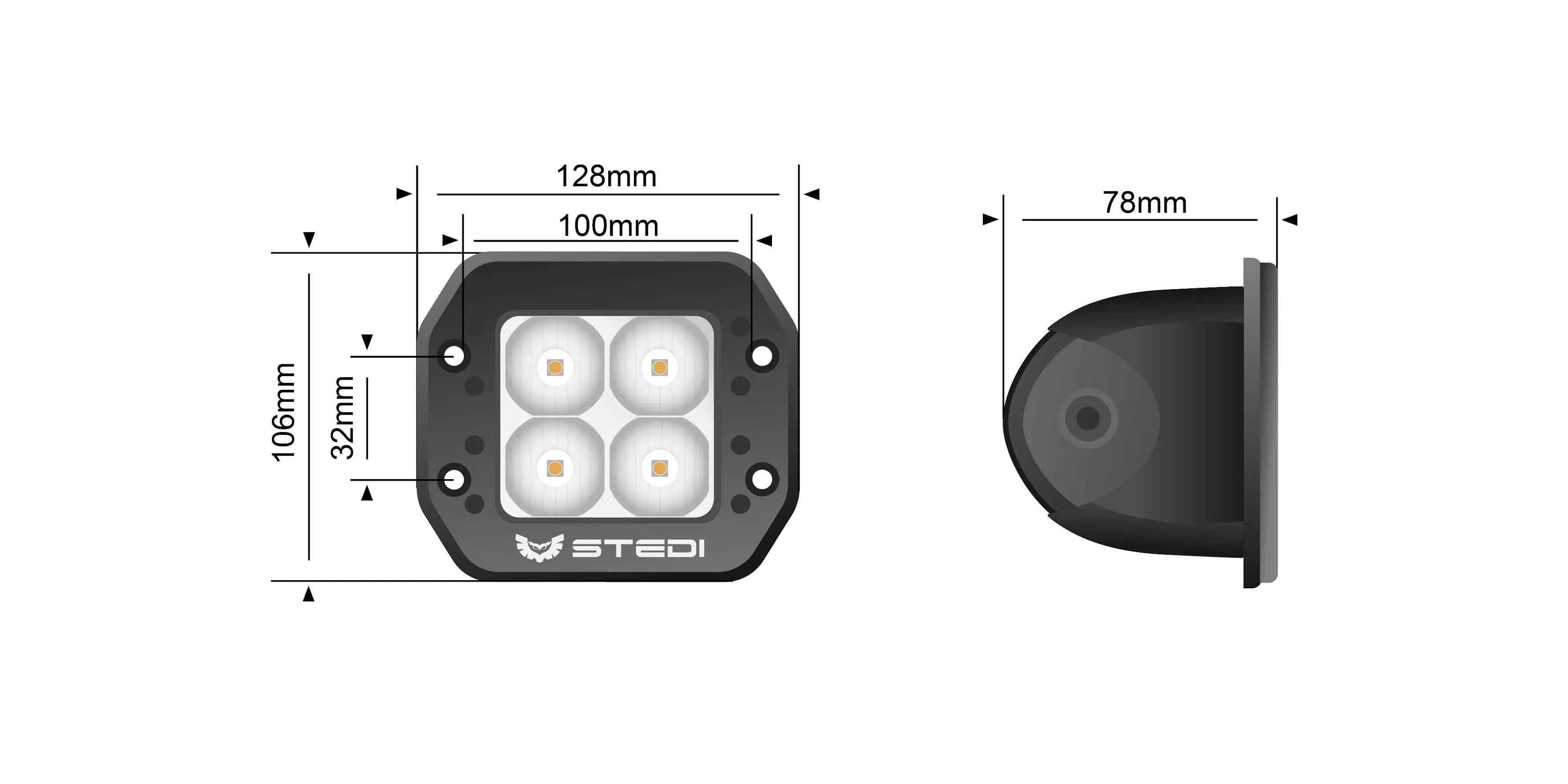 STEDI C4 Black Edition Einbau LED Light (Flood)