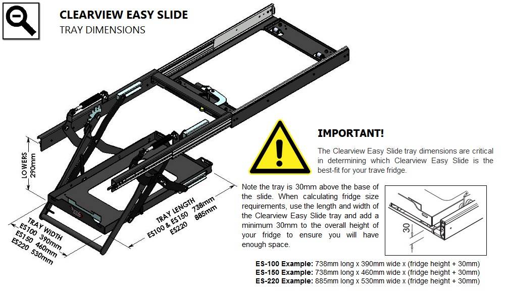 Clearview Easy Slide - ES100Plus - Kühlbox-Auszug