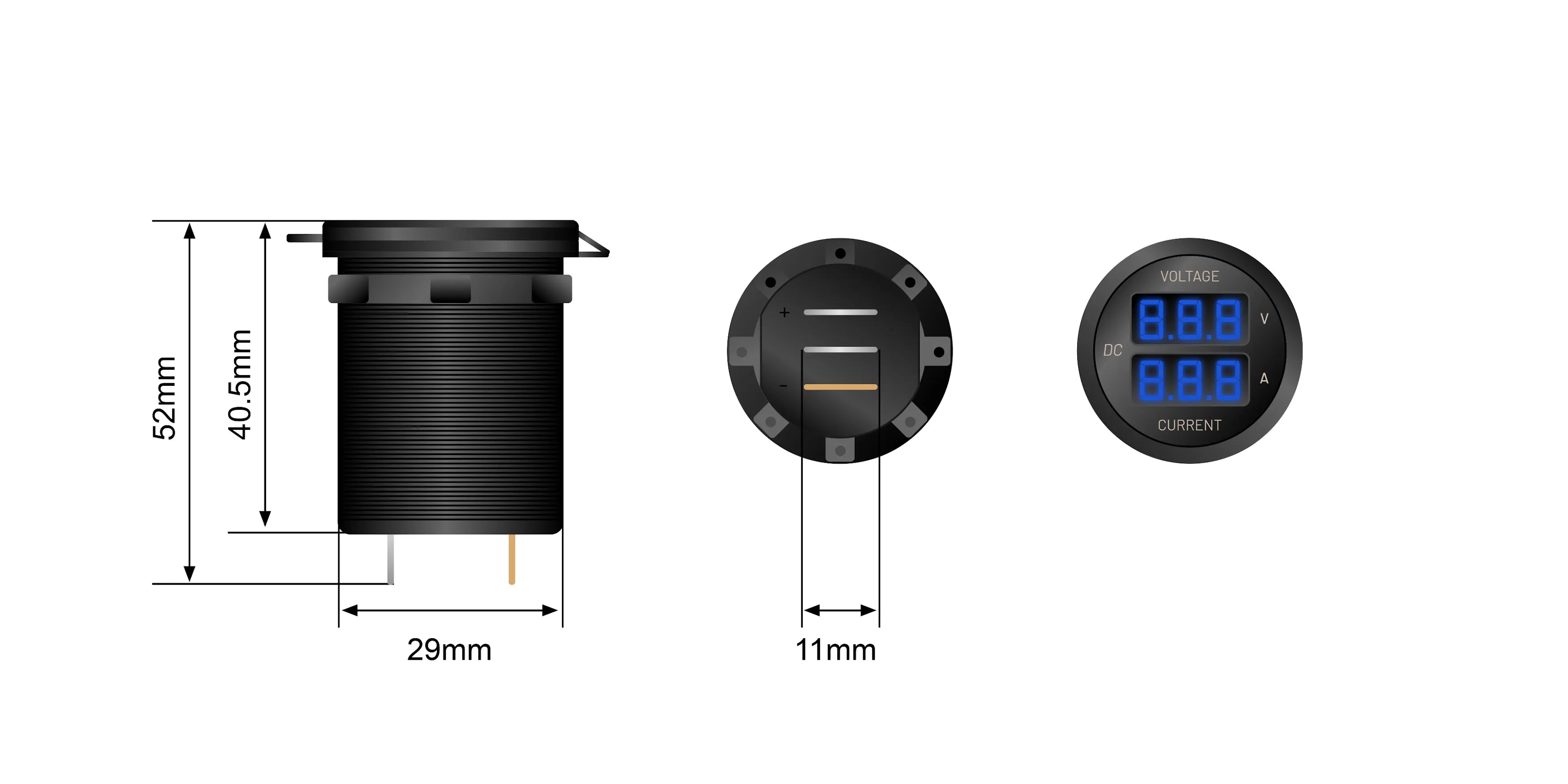 STEDI Dual Display 4x4 Volt-Ampere-Meter