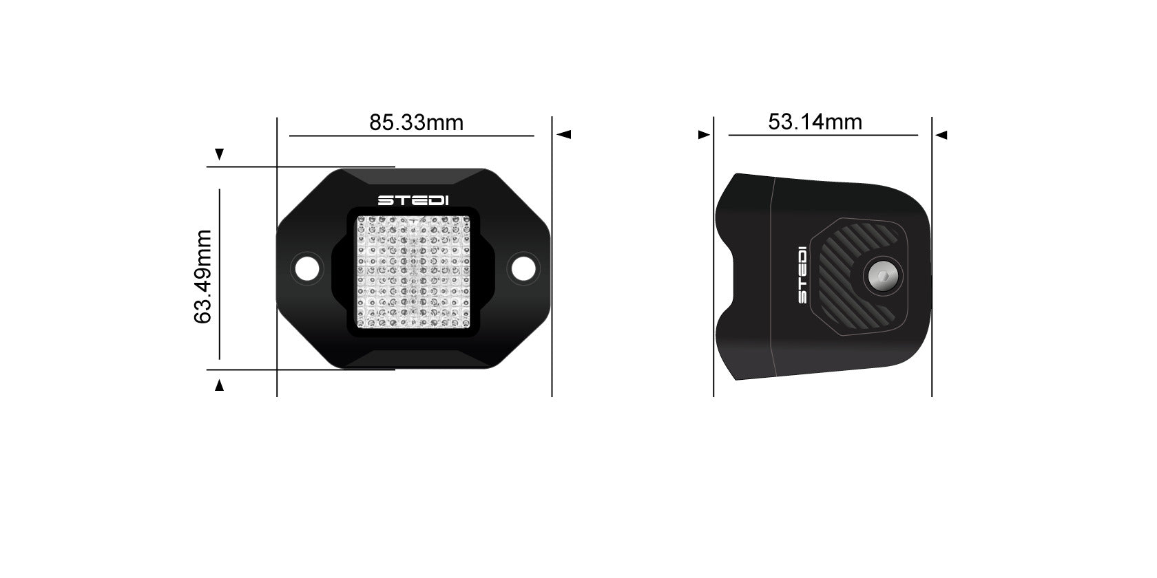 STEDI G1 Black FLUSH Work LED - GPC-Offroad