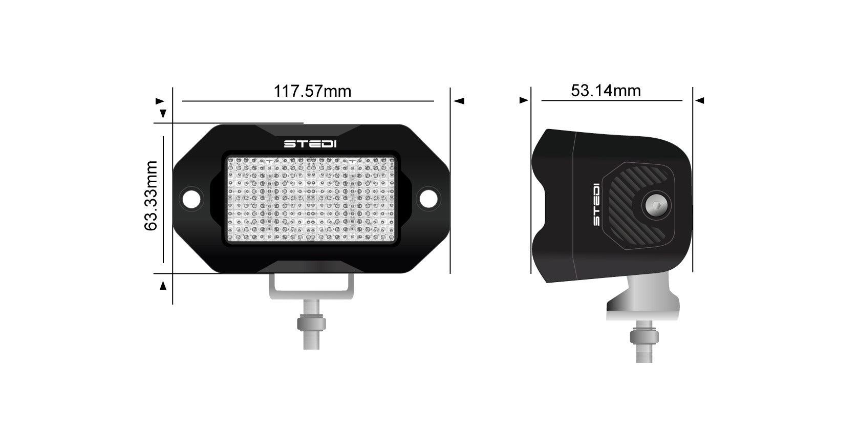 STEDI G2 Black FLUSH Work LED - GPC-Offroad