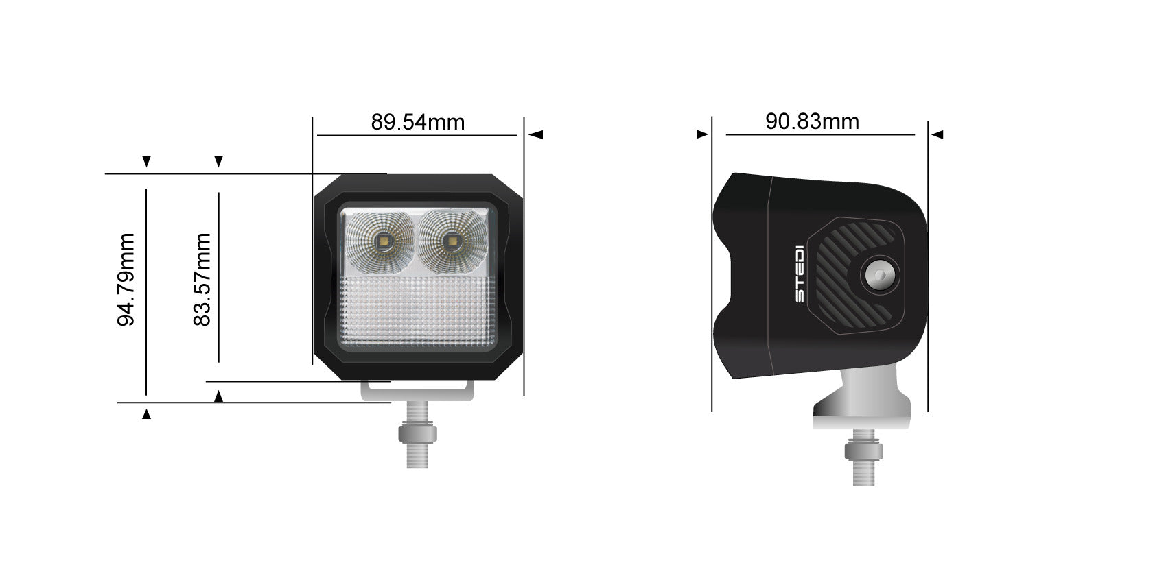 STEDI G4 Black Dual Colour Work Light (White/Amber) - GPC-Offroad