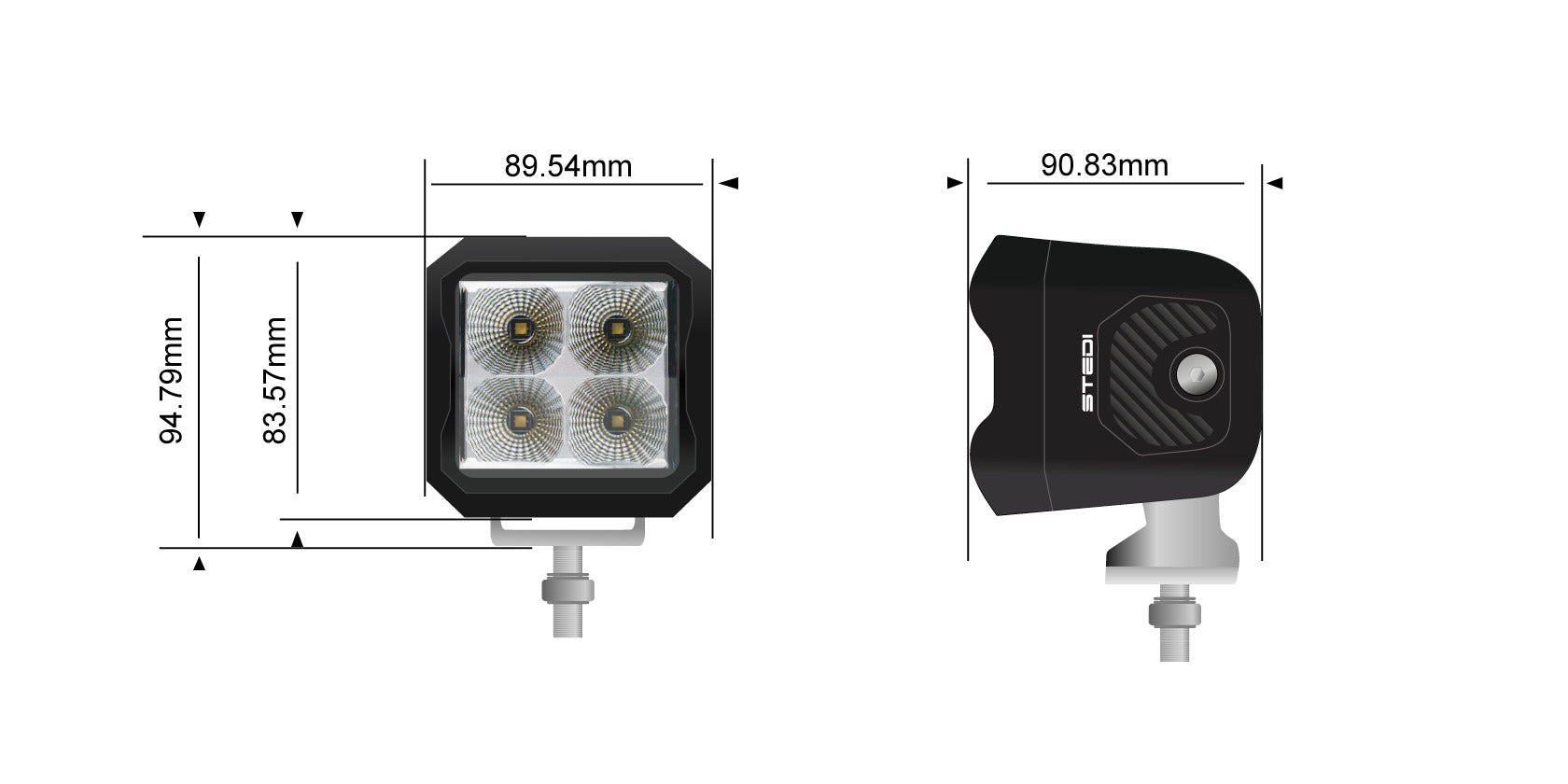 STEDI G4 Black FLOOD Work LED - GPC-Offroad