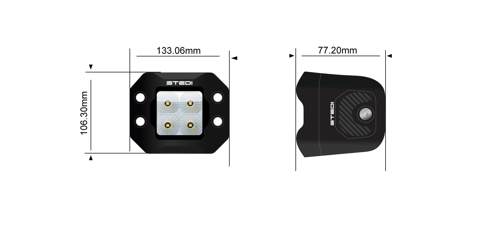 STEDI G4 Black FLUSH Work LED - GPC-Offroad