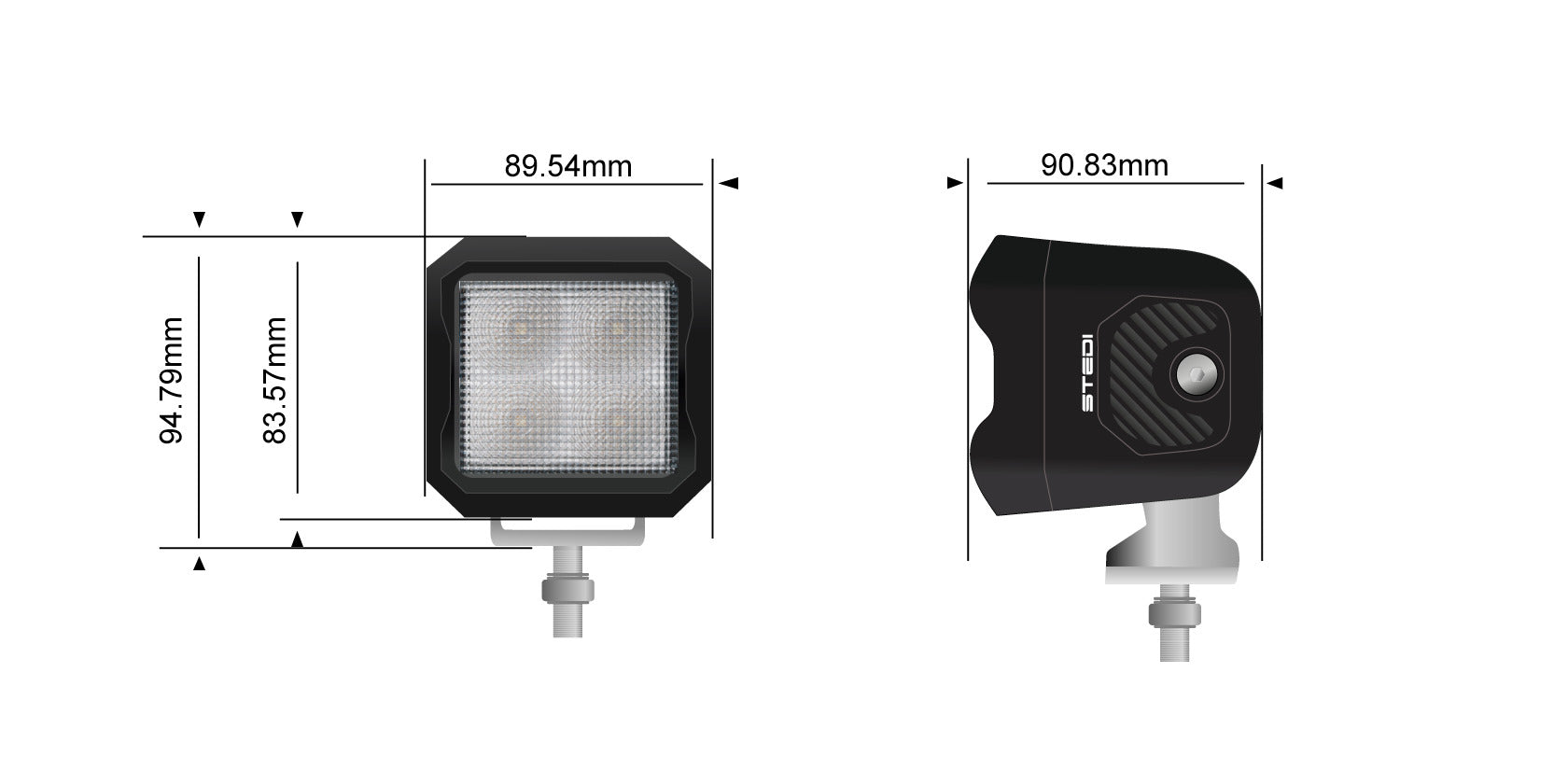 STEDI G4 Black HYPER FLOOD Work LED - GPC-Offroad