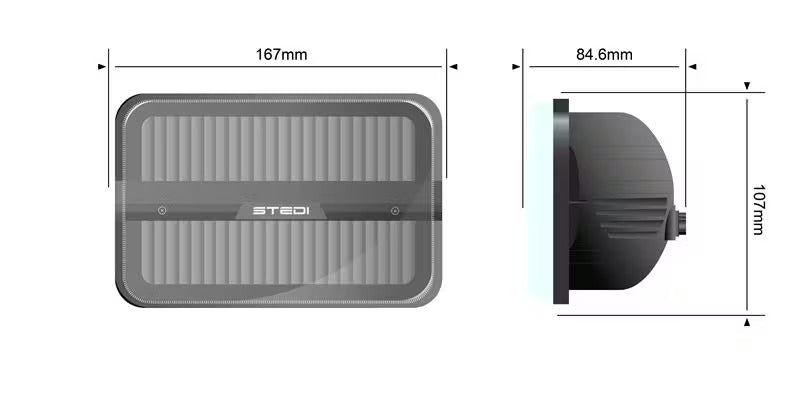 STEDI Rectangle 6x4 Inch - Black (5700K) - GPC-Offroad