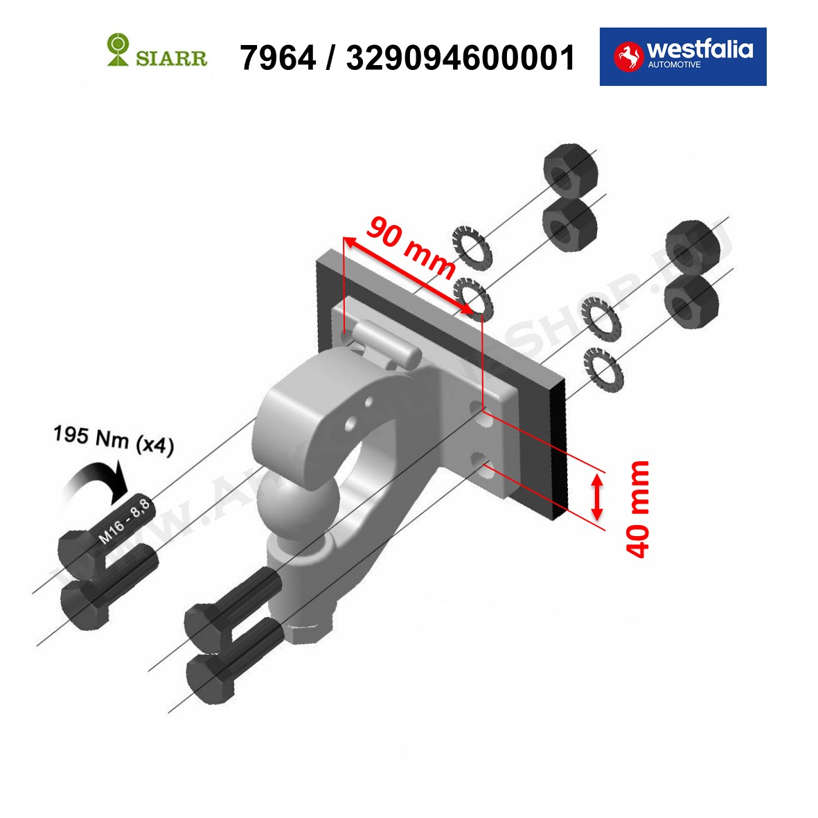 Universelle Kombi-Hakenkupplung für Kupplungsöse und Kupplungsmaul - 4 Loch Ausführungceiver in Höhe von 312-494 mm - GPC-Offroad