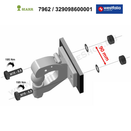 Universelle Kombi-Hakenkupplung für Kupplungsöse und Kupplungsmaul - 2 Loch Ausführung 90mm - GPC-Offroad