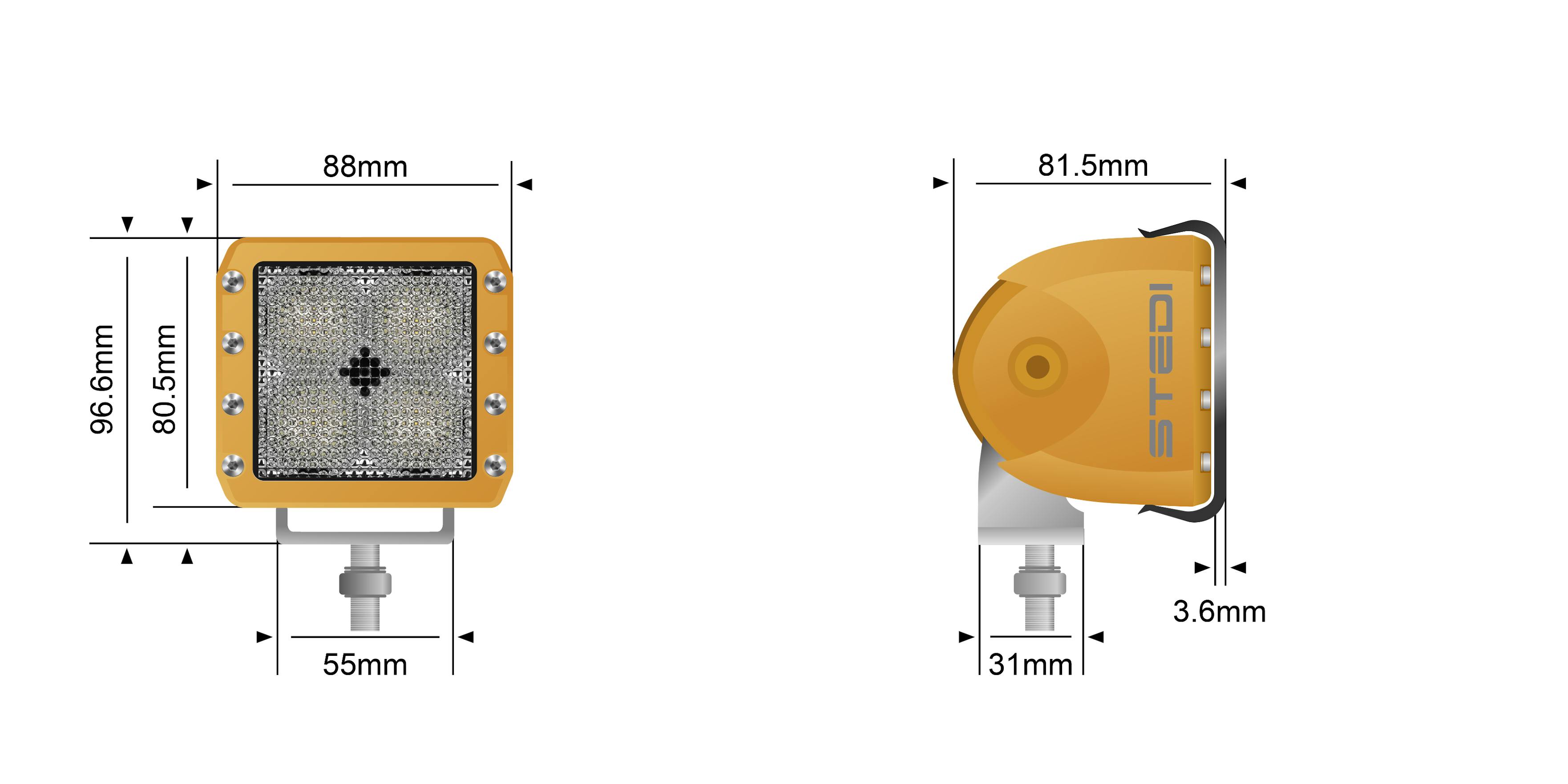 STEDI C4 Industrial LED Cube Light (Diffuse) - GPC-Offroad