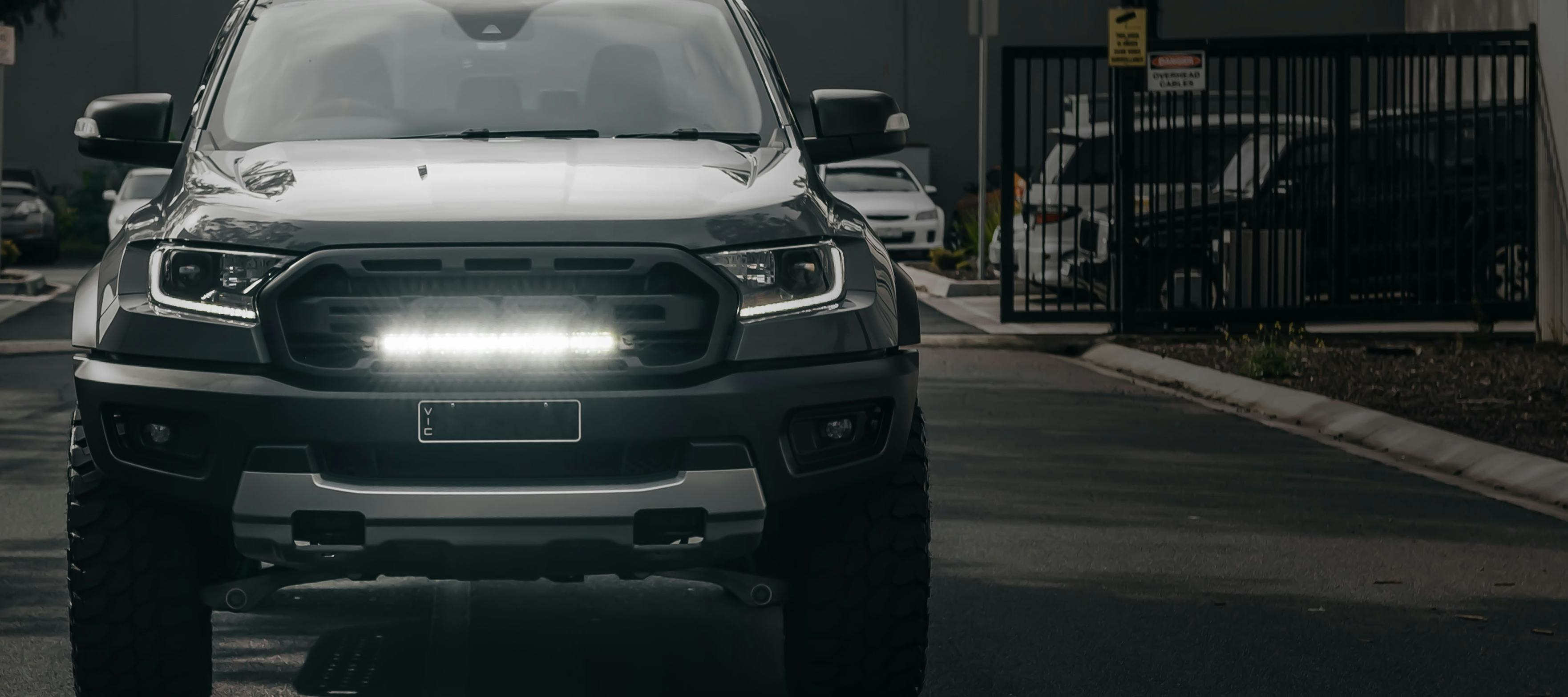 STEDI Ford Ranger Raptor PX3 grille mount with ST1K + high beam adapter 