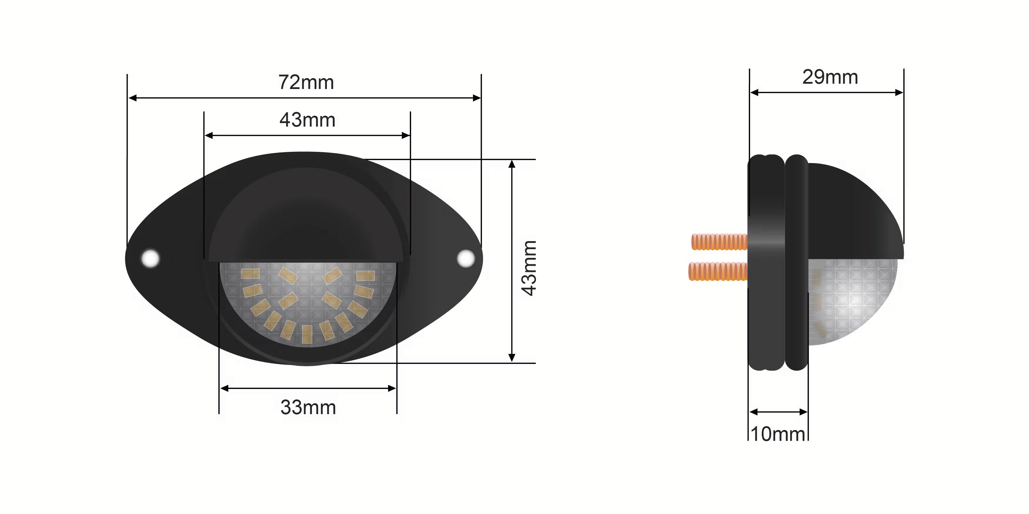 STEDI LED Nummernschildbeleuchtung für Toyota Landcrusier (2Set)