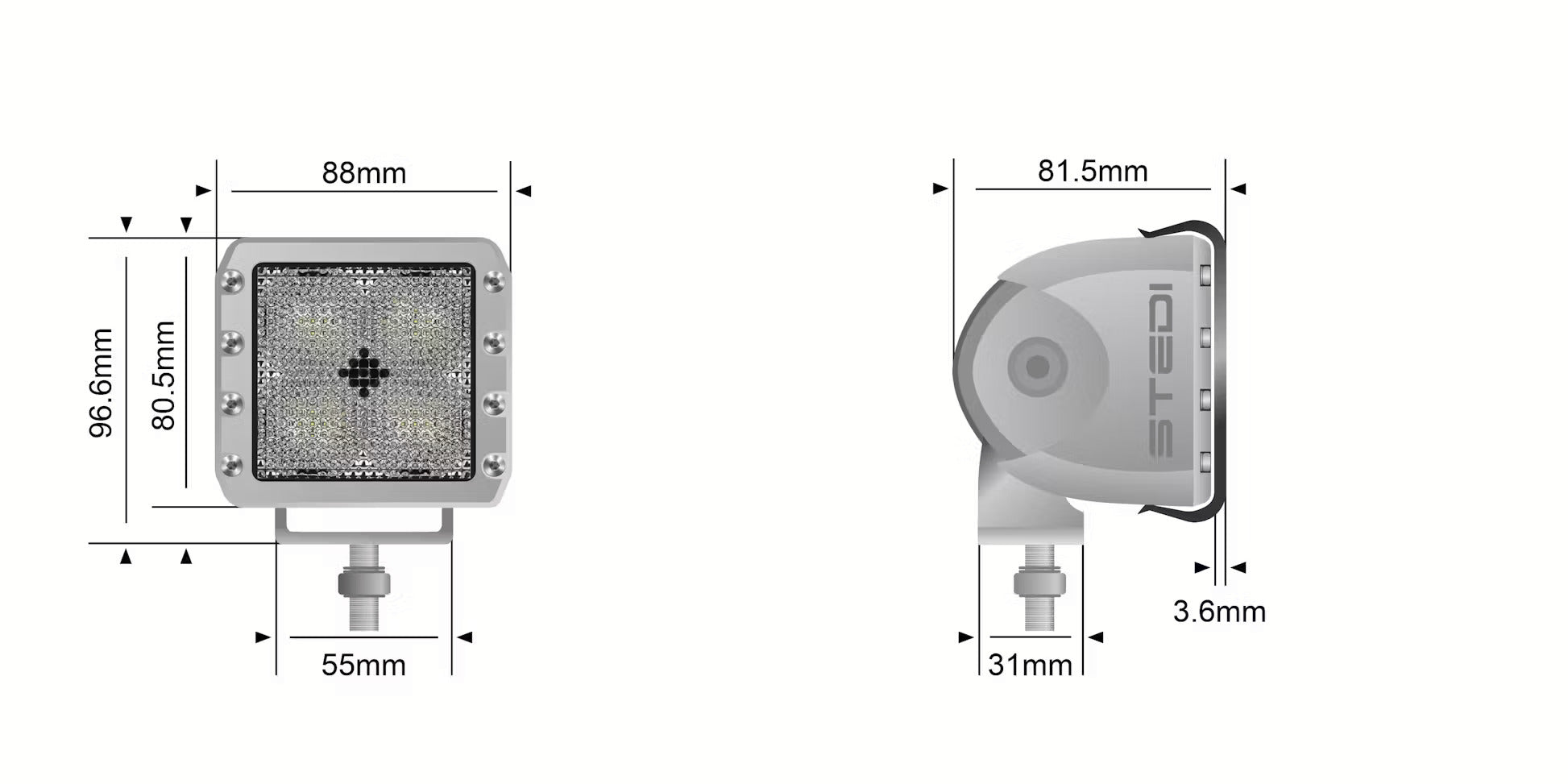 STEDI Marine C4 White Edition LED Light Cube (Diffuse) - GPC-Offroad