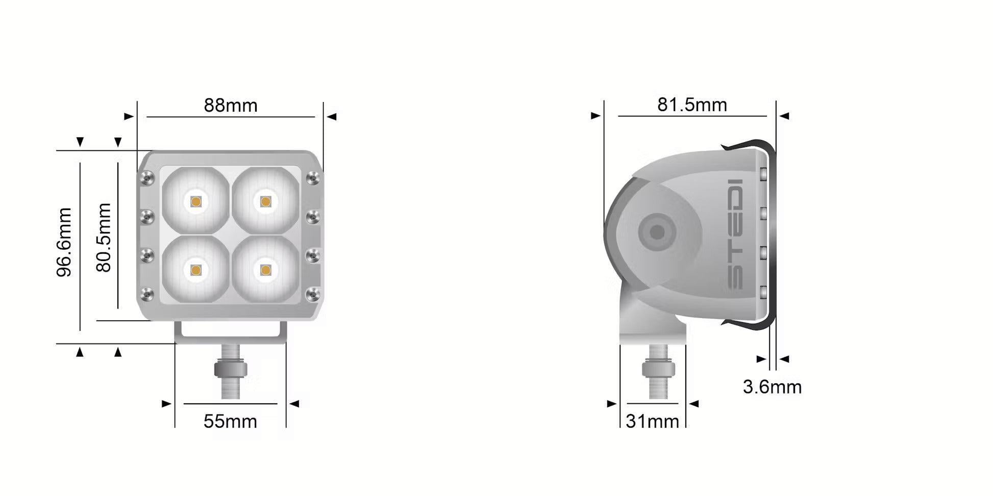 STEDI Marine C4 White Edition LED Light Cube (Flood)