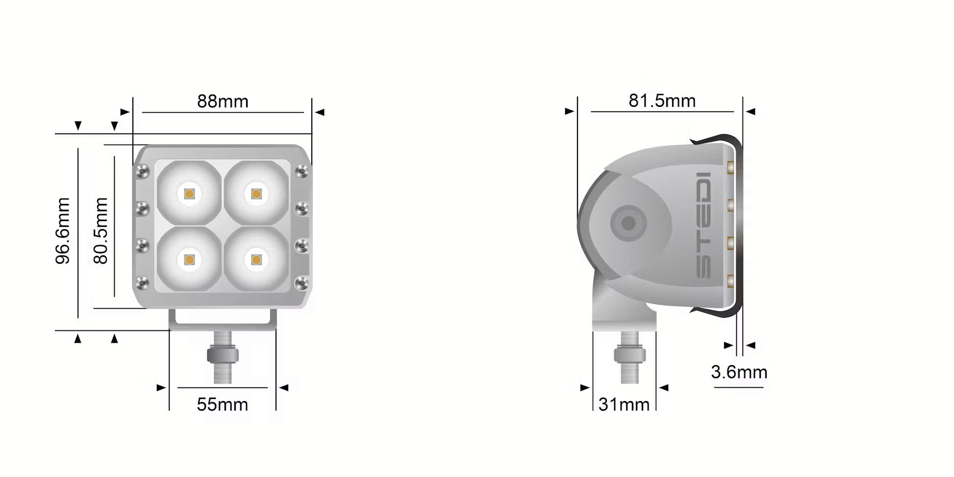 STEDI Marine C4 White Edition LED Light Cube (Spot)