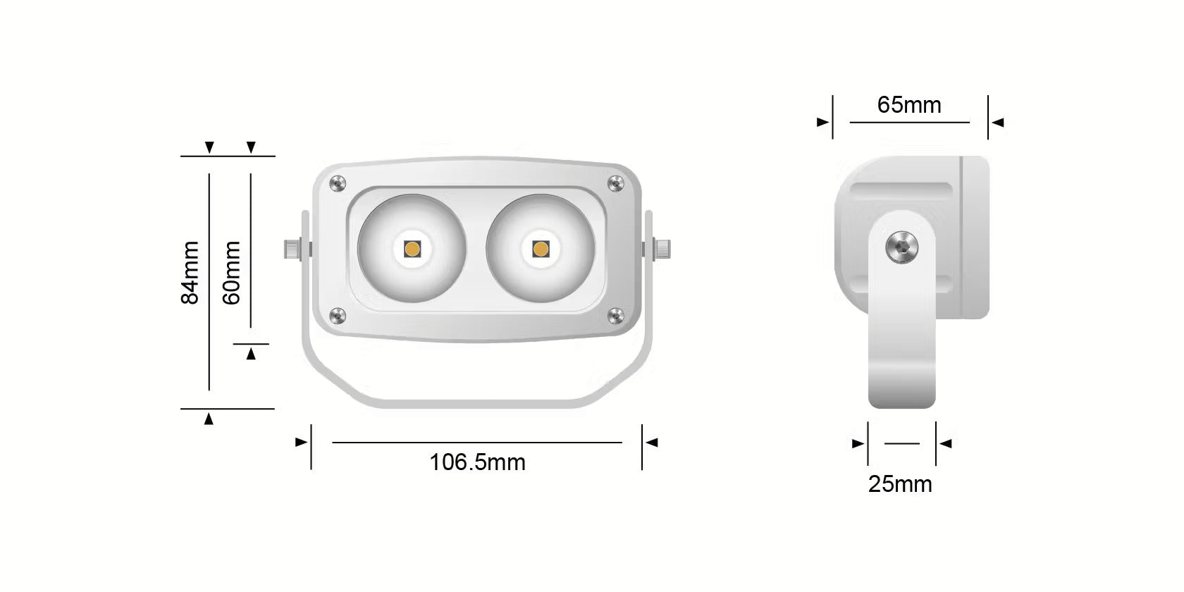 STEDI Marine White 20W Twin LED Flood Light - GPC-Offroad