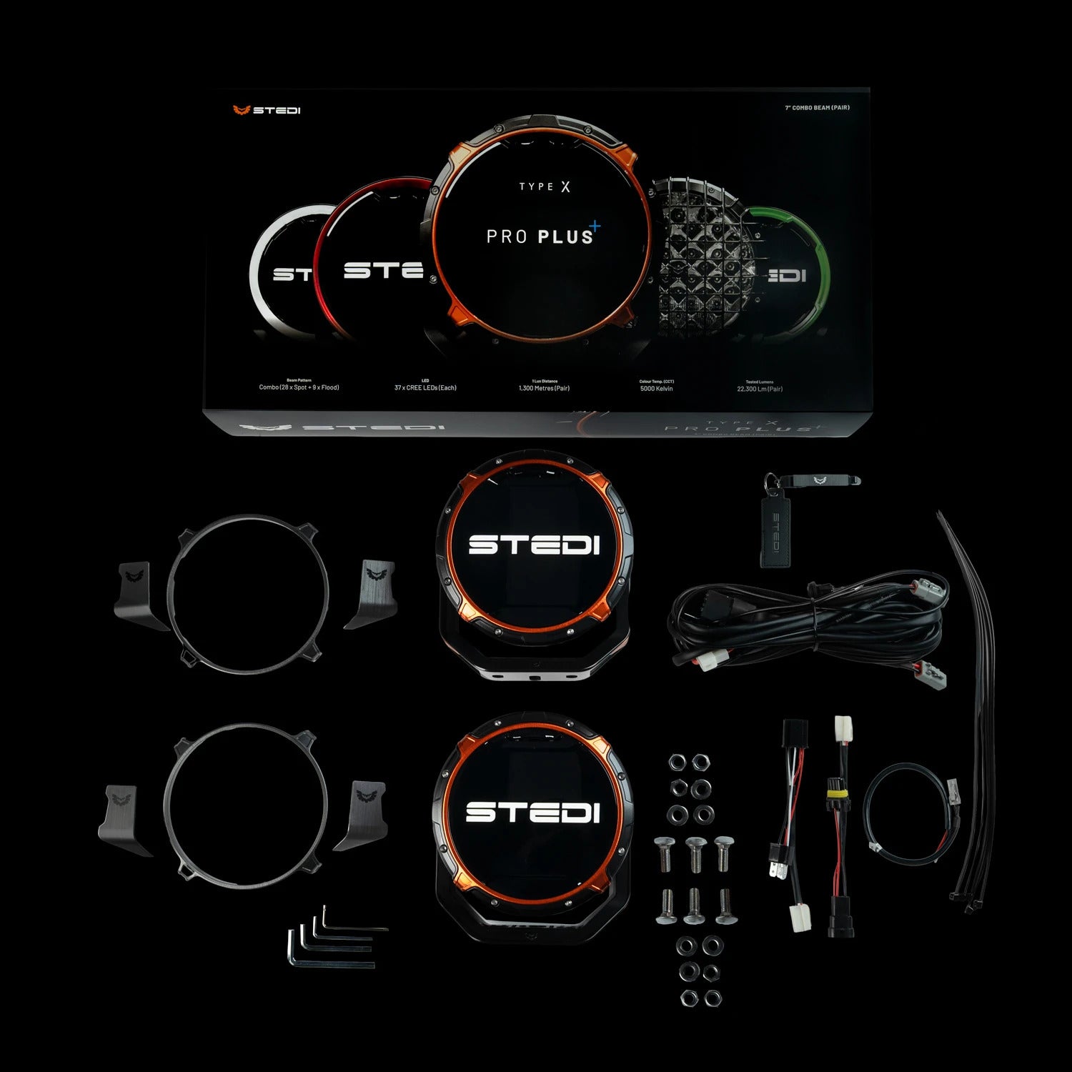STEDI TYPE-X 7" Pro Plus Kit (OHNE DRL) (2 Stk.)