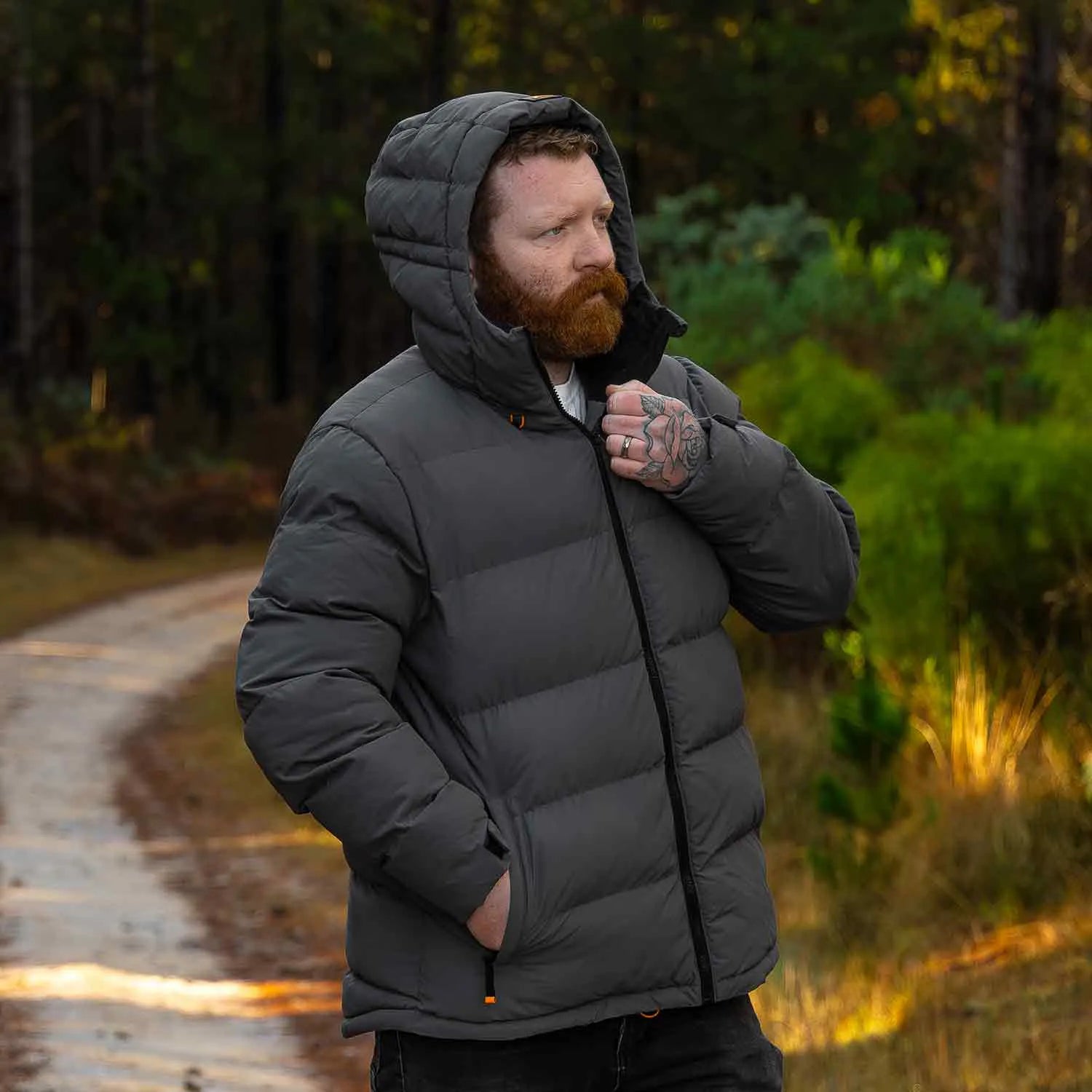 STEDI - Grey Puffer Jacke (Lange Größe)