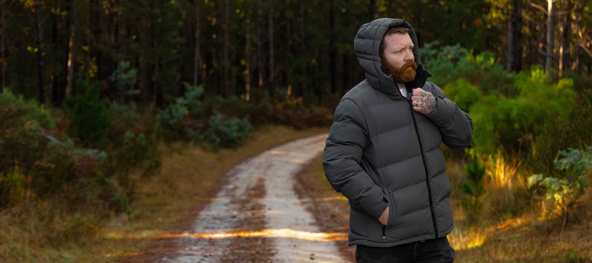 STEDI - Grey Puffer Jacke (Lange Größe)