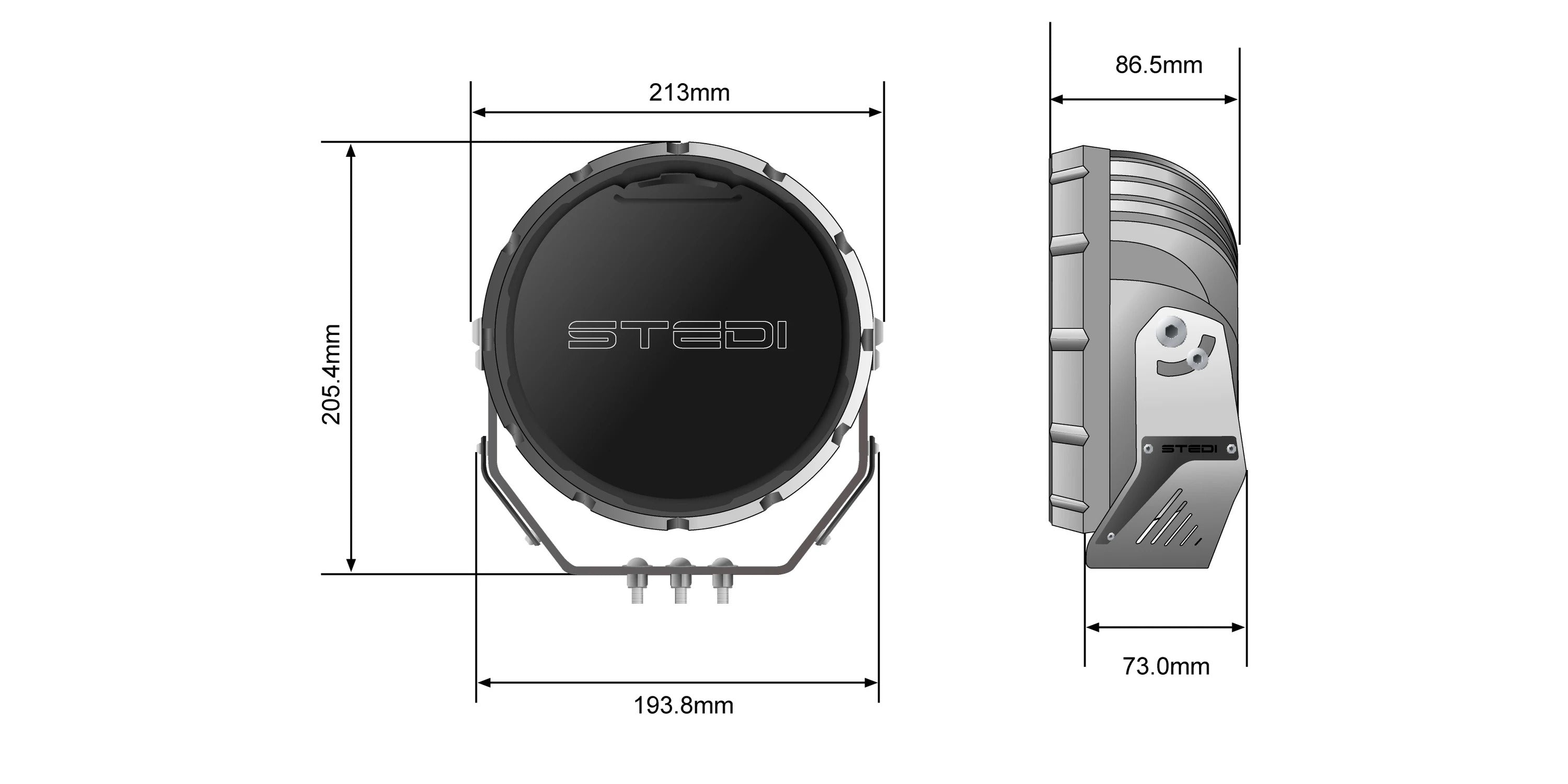 STEDI Type-X™ Sport Plus 8.5" -Sllver Edition- LED Driving Lights (1 Stück) - GPC-Offroad