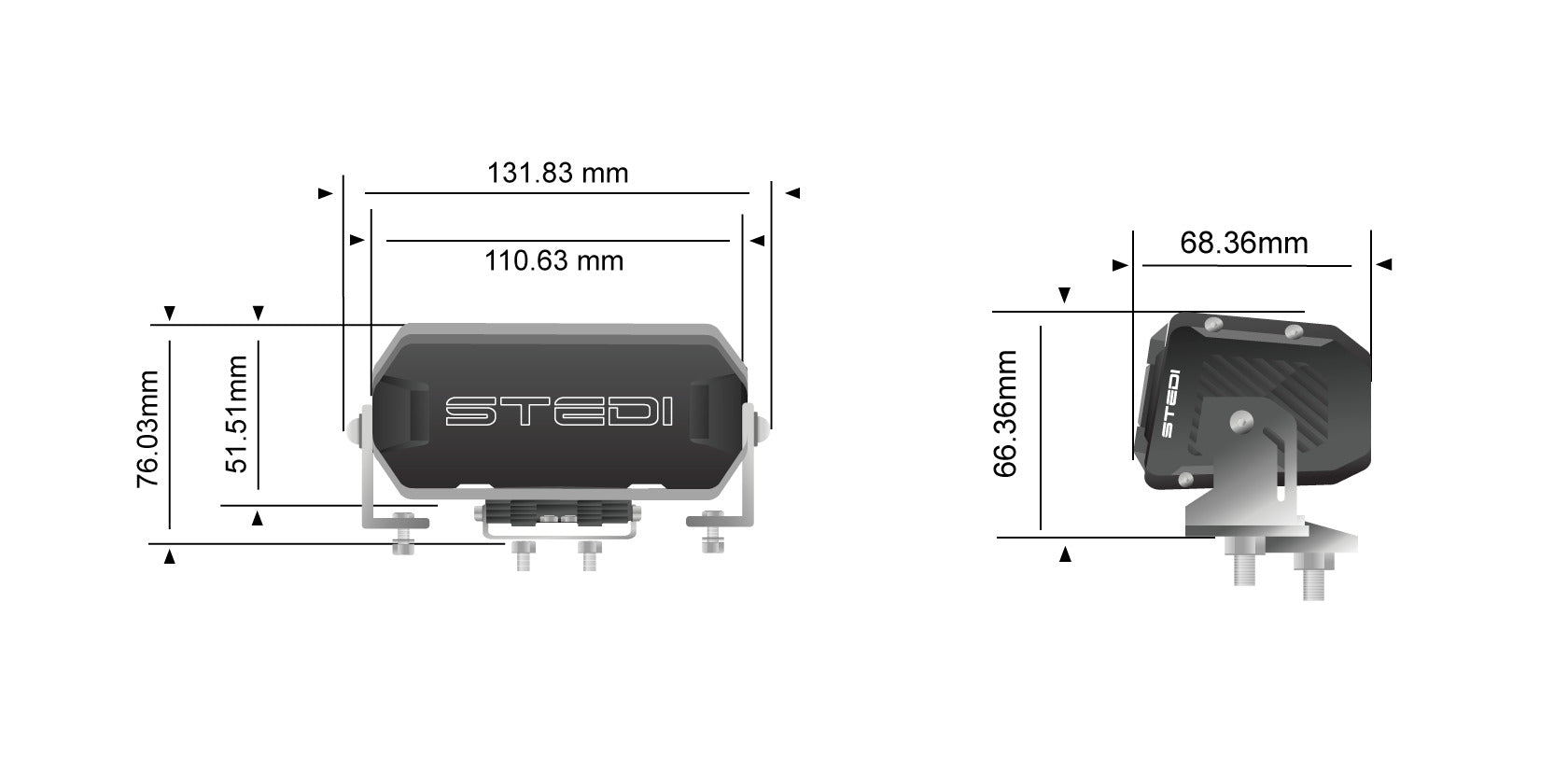 STEDI Sport Plus, Single Row, 4.3 inch, 2 LED Light Bar
