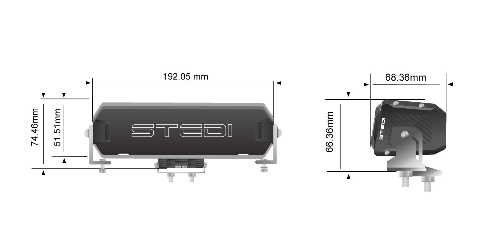STEDI Sport Plus, Single Row, 7.5 inch, 4 LED Light Bar