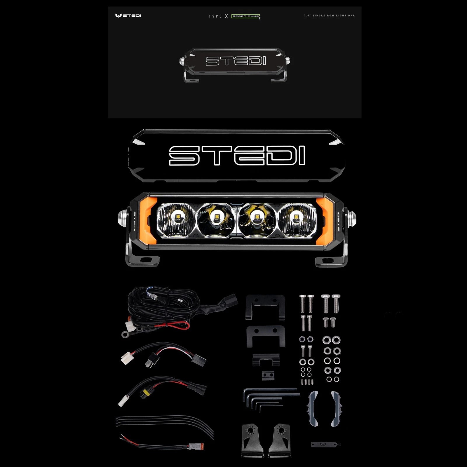 STEDI Sport Plus, Single Row, 7.5 inch, 4 LED Light Bar