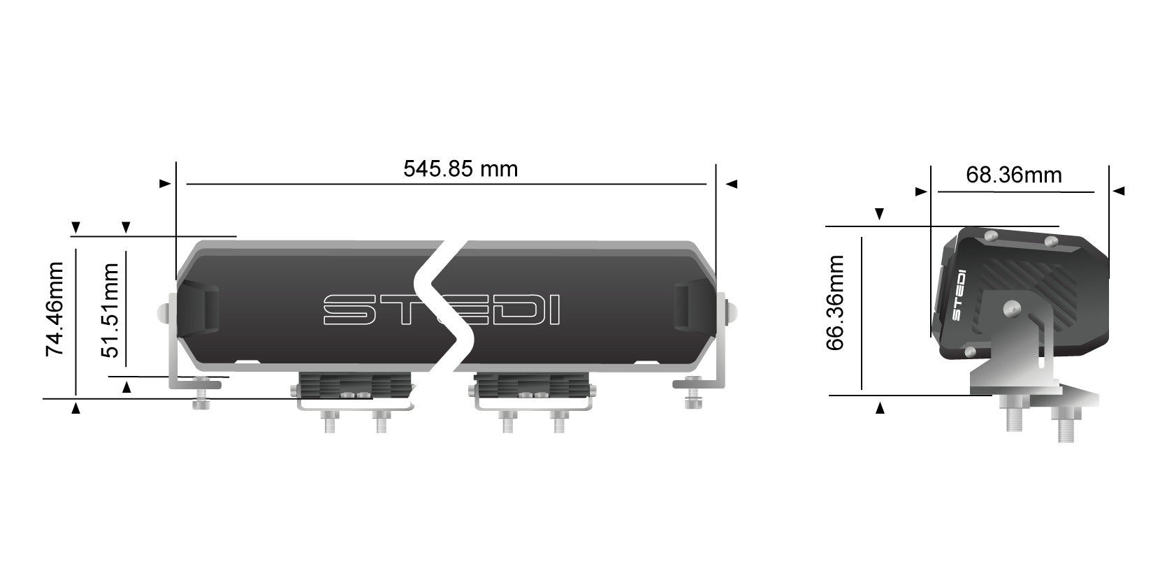 STEDI Sport Plus, Single Row, 21.5 inch, 16 LED Light Bar