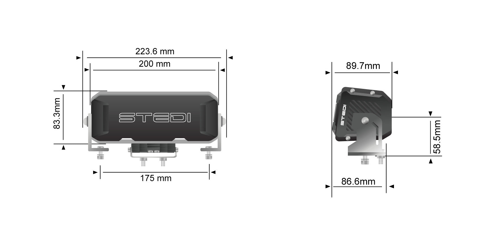 STEDI Sport Plus, Double Row, 8 inch, 12 LED Light Bar