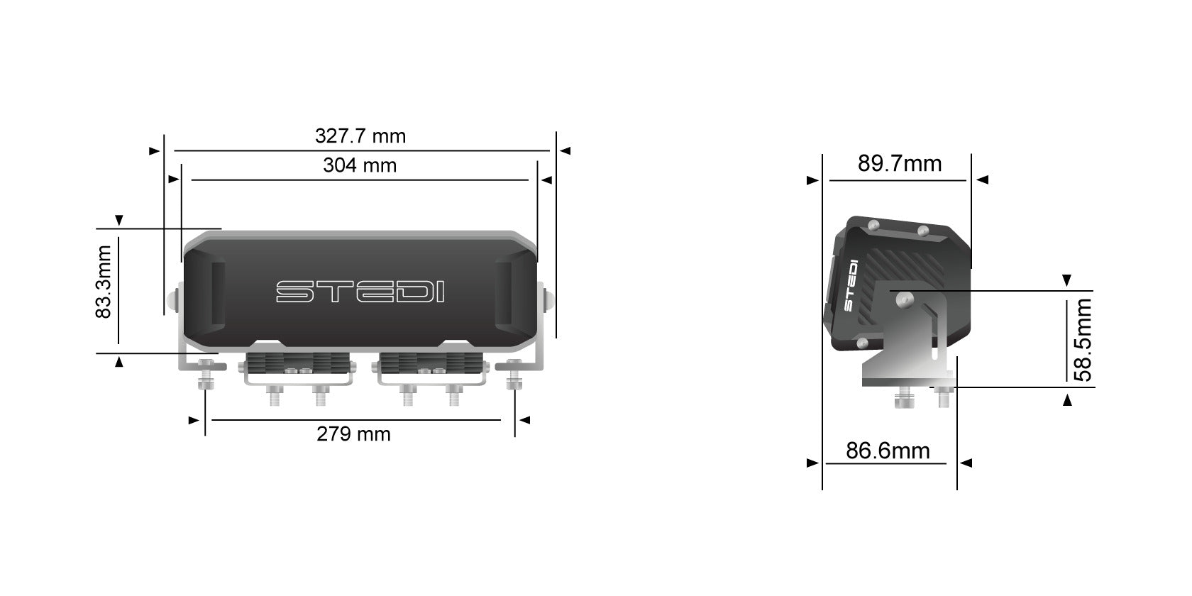 STEDI Sport Plus, Double Row, 12 inch, 20 LED Light Bar