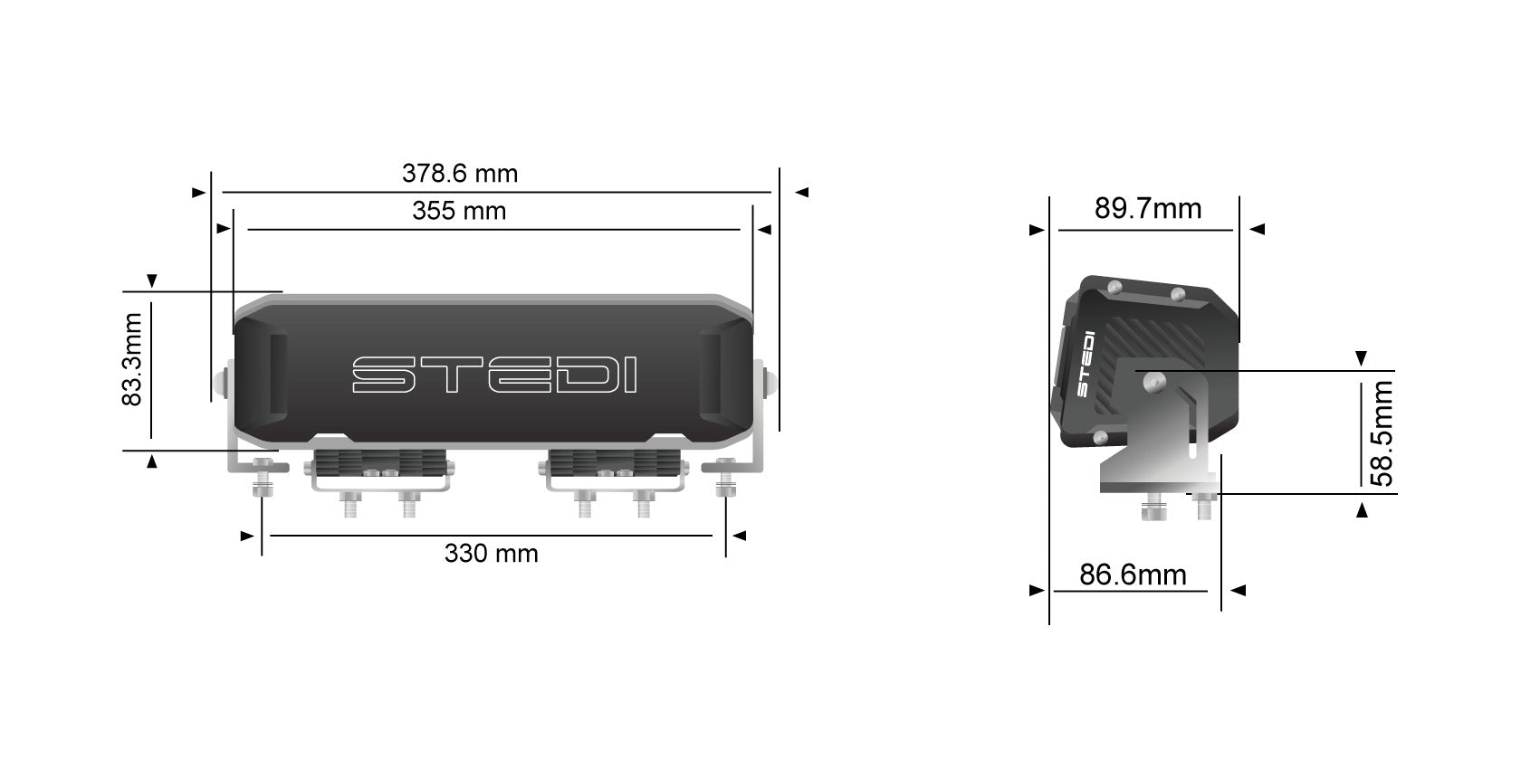STEDI Sport Plus, Double Row, 14 inch, 24 LED Light Bar