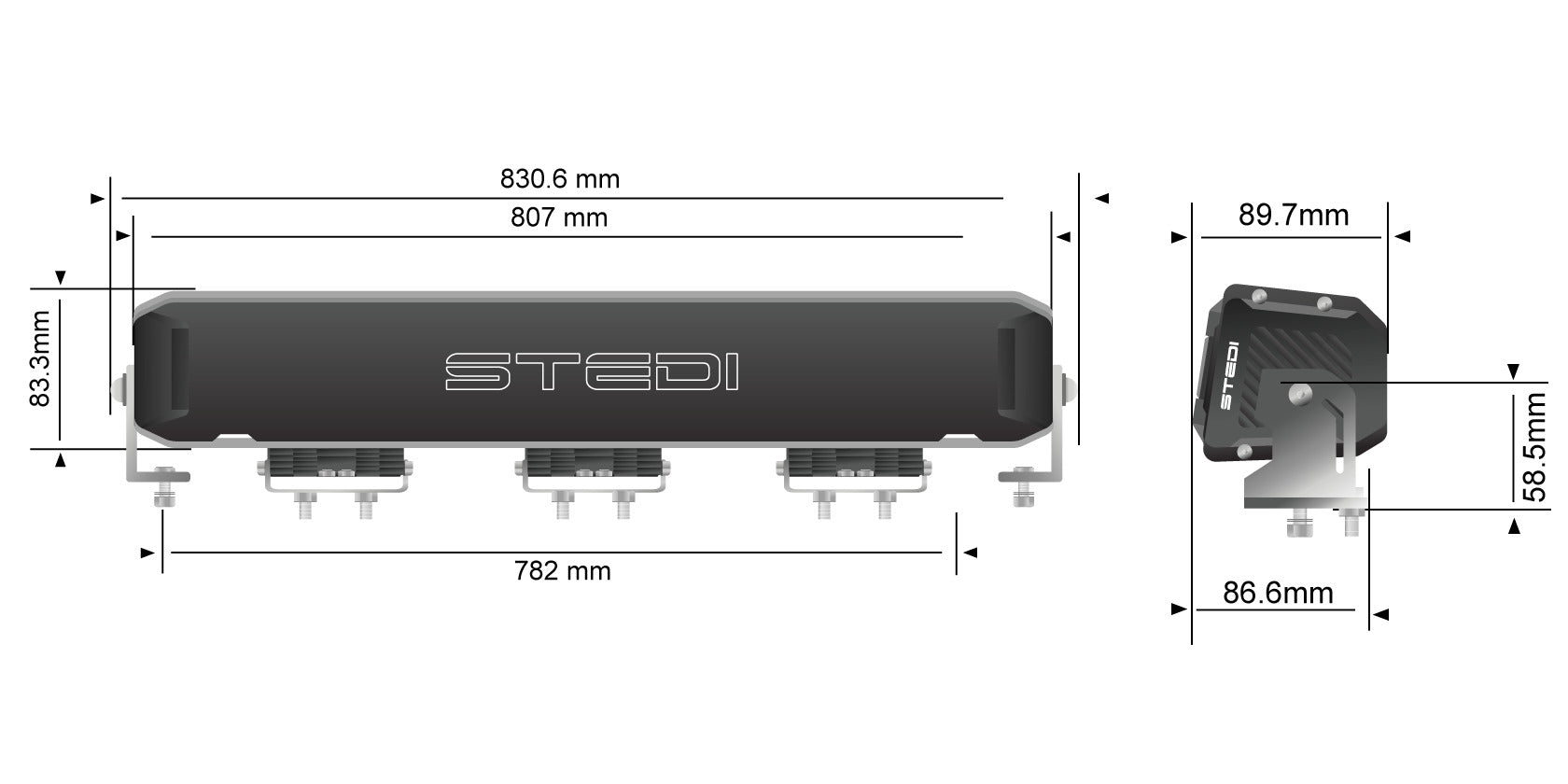 STEDI Sport Plus, Double Row, 32 inch, 60 LED Light Bar