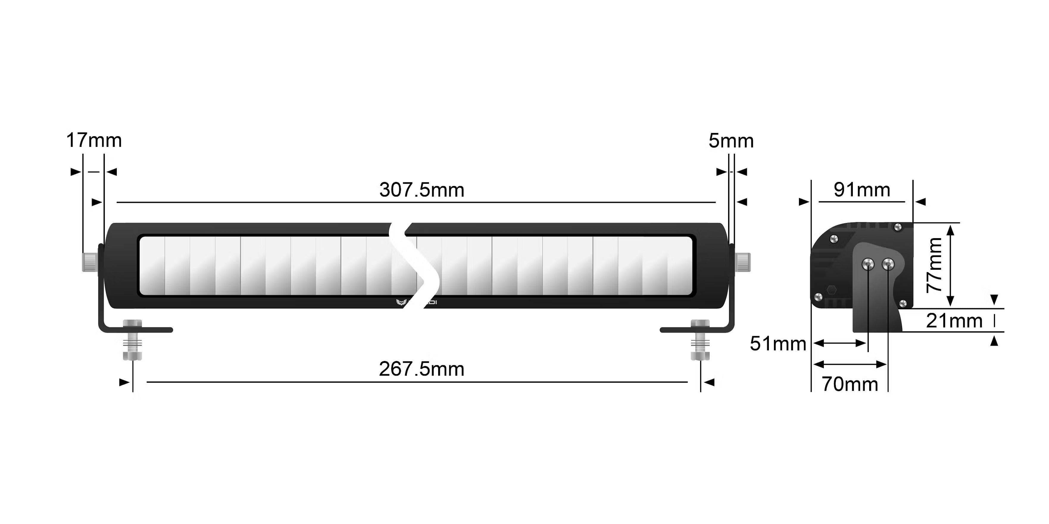 STEDI Light Bar ST-X 12 inches with E-mark