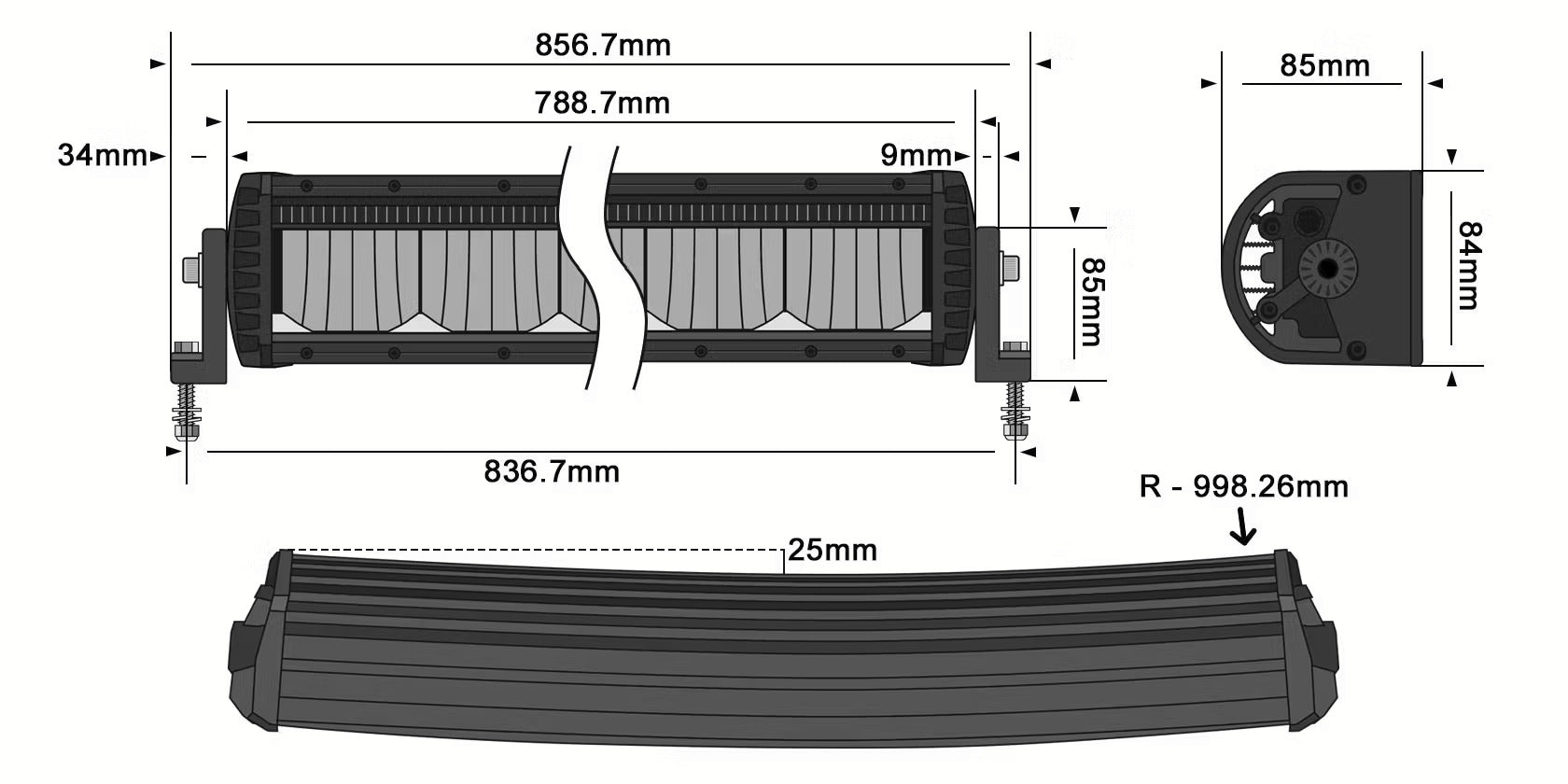 STEDI Marine Light Bar ST2K Curved 31 Zoll - GPC-Offroad