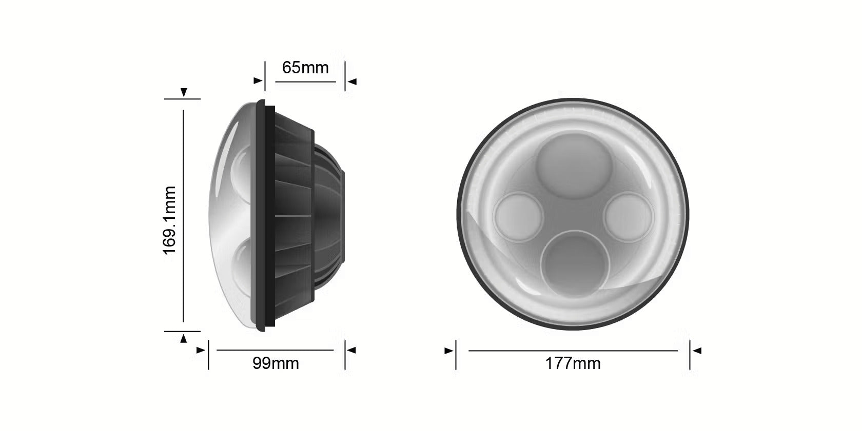 STEDI 7Inch Iris LED Headlight - Chrome (5700K)