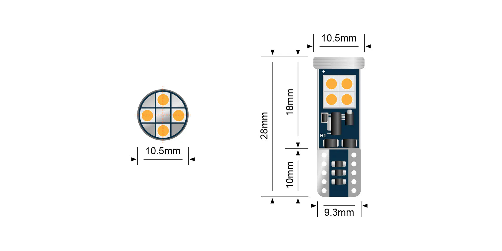 STEDI 28 mm T10 W5W LED Lampe (Scheinwerfer)