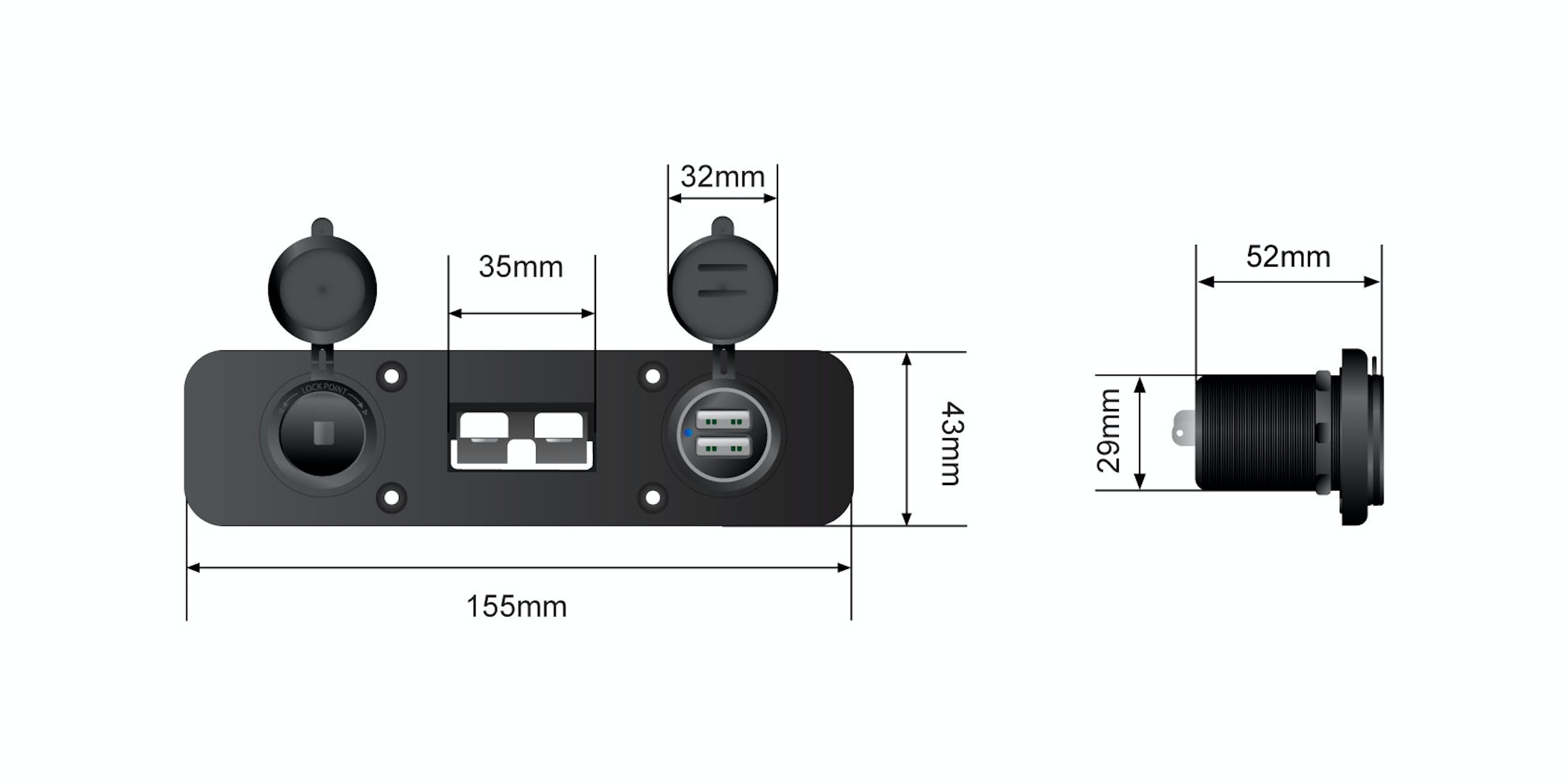 STEDI Anderson Cigarette USB connector