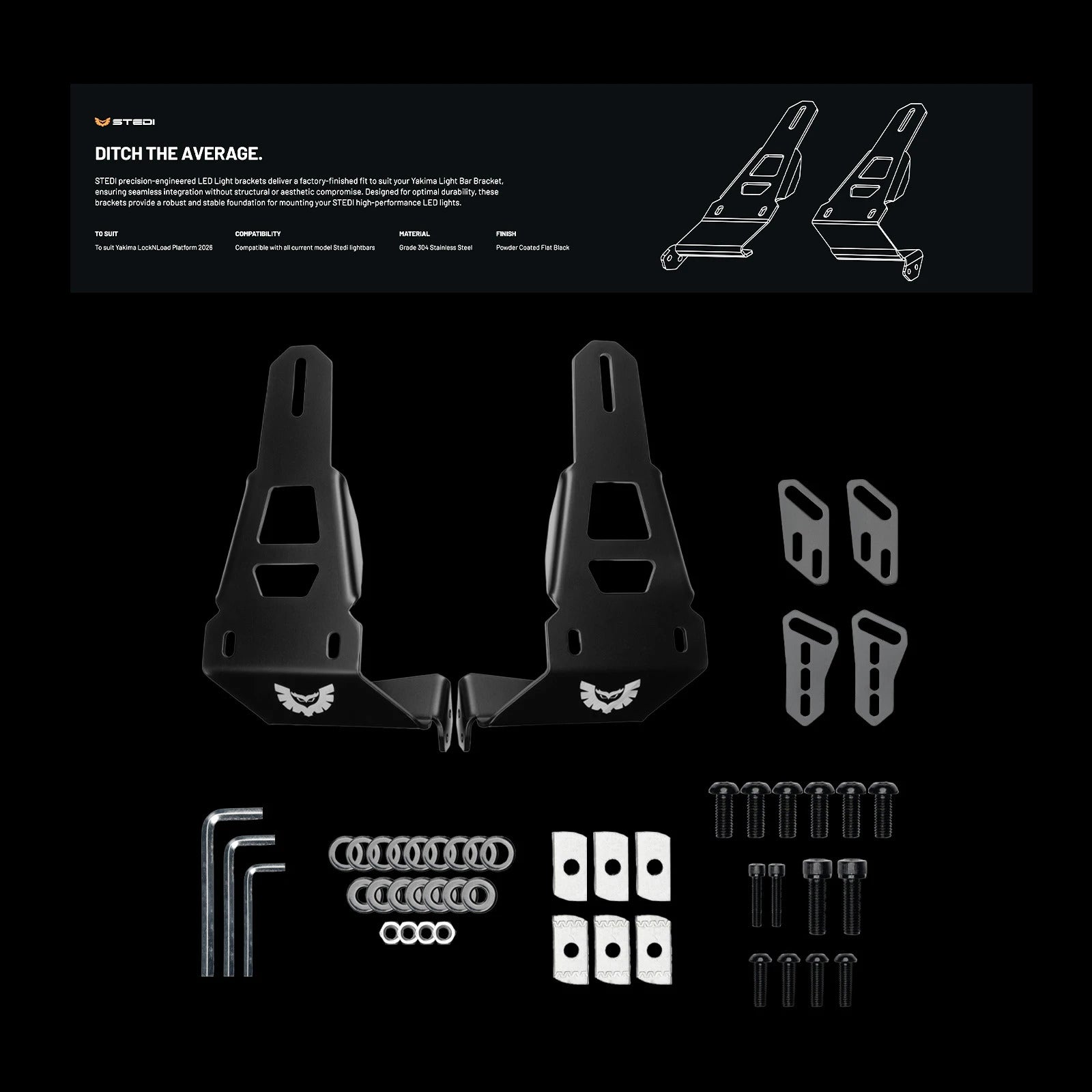 Halterungen für LED-Bar, kompatibel mit der Yakima™ LockNLoad-Plattform (ab 2026)