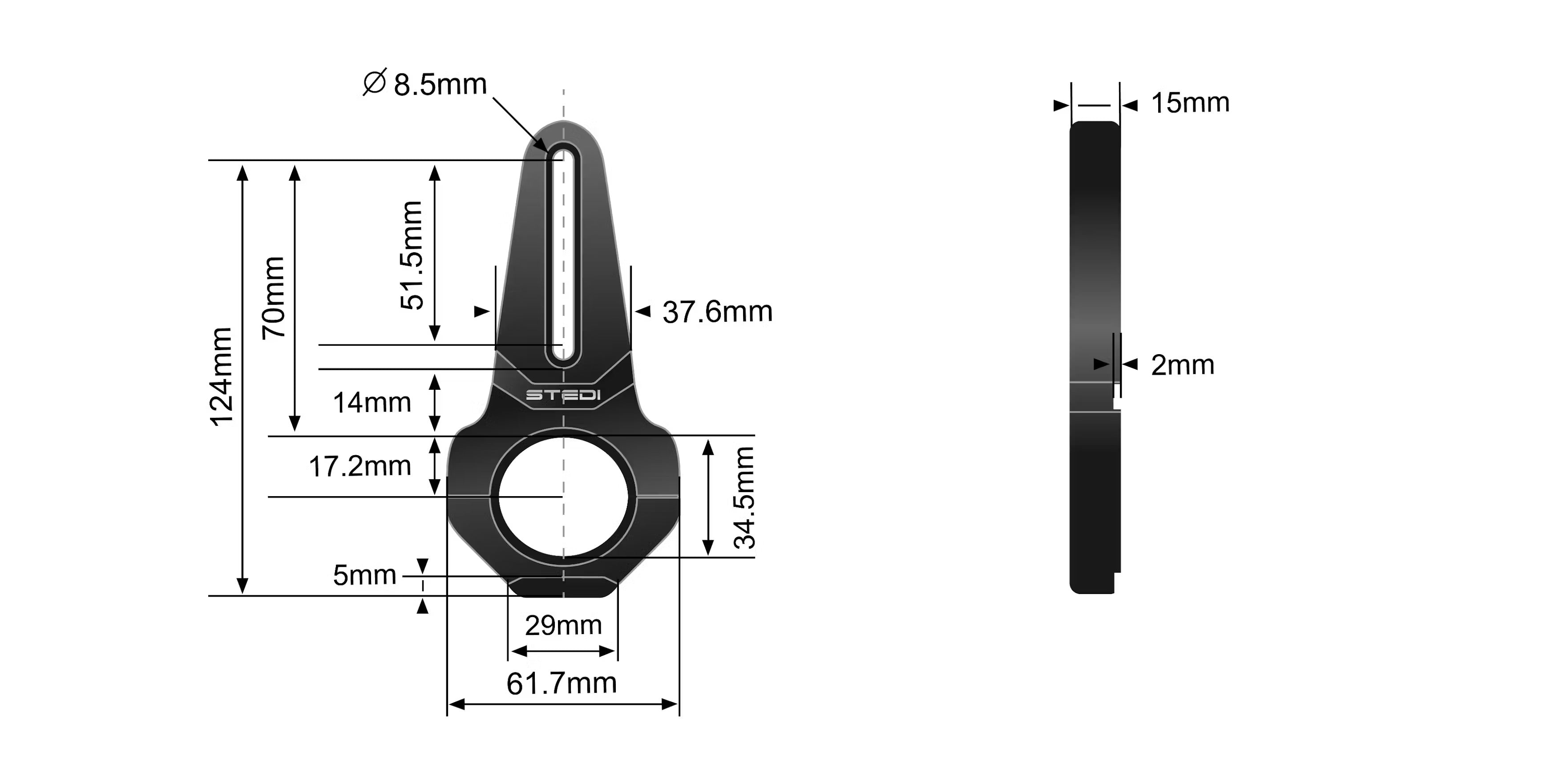 STEDI VICE CLAMP Pipe Clamp Mounting Brackets | Black